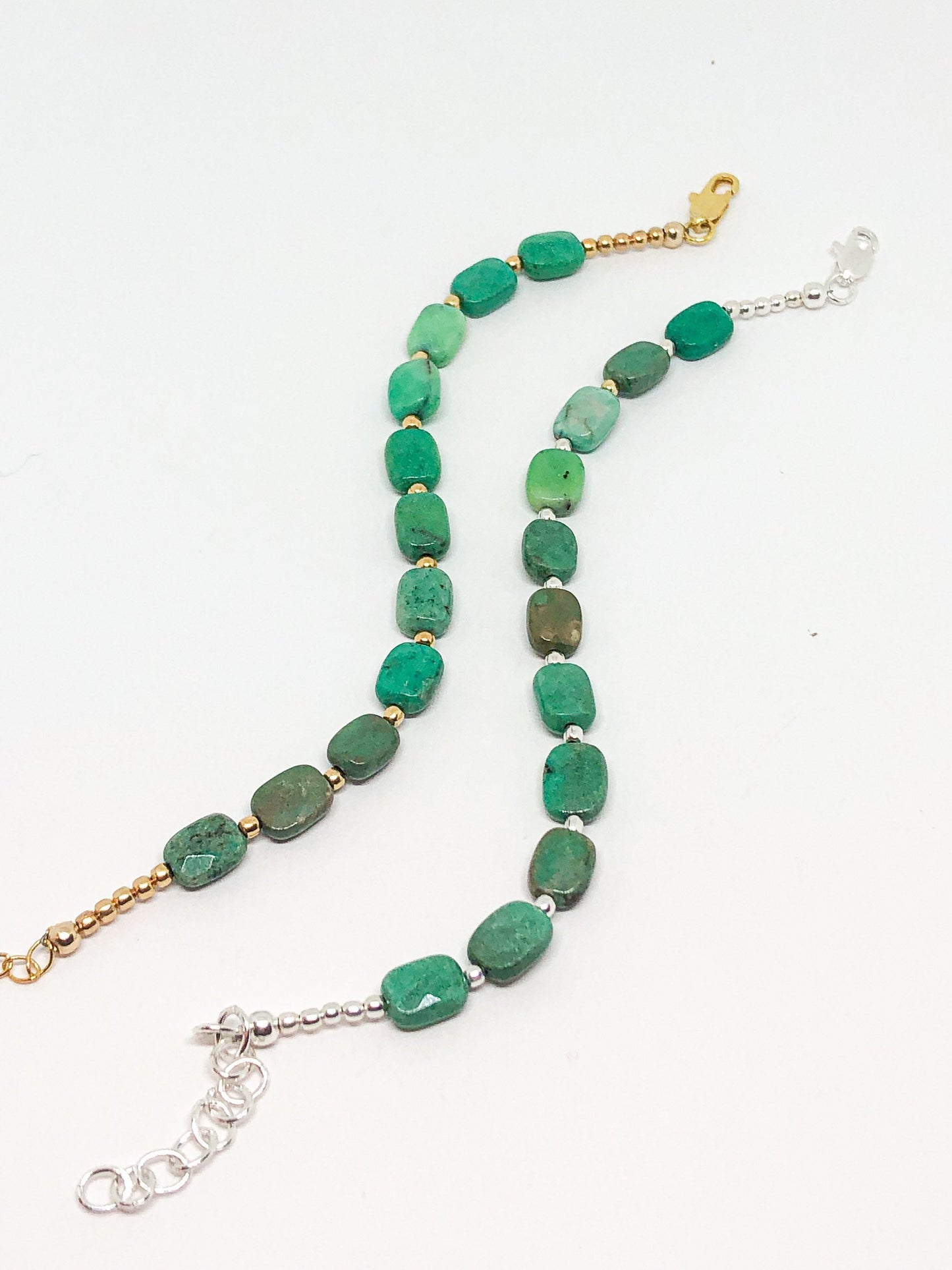 Green moss opal gemstone bracelet