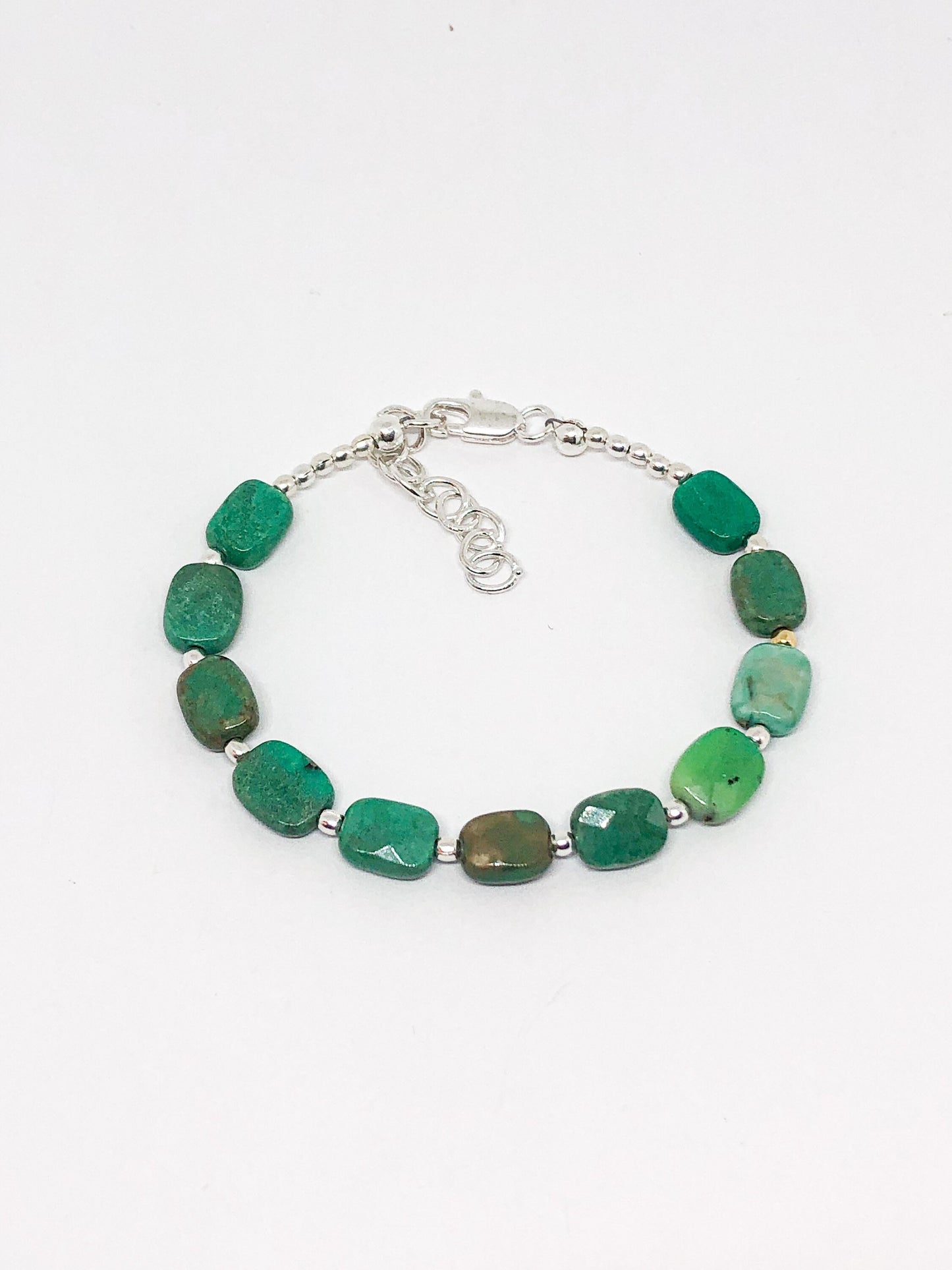 Green moss opal gemstone bracelet