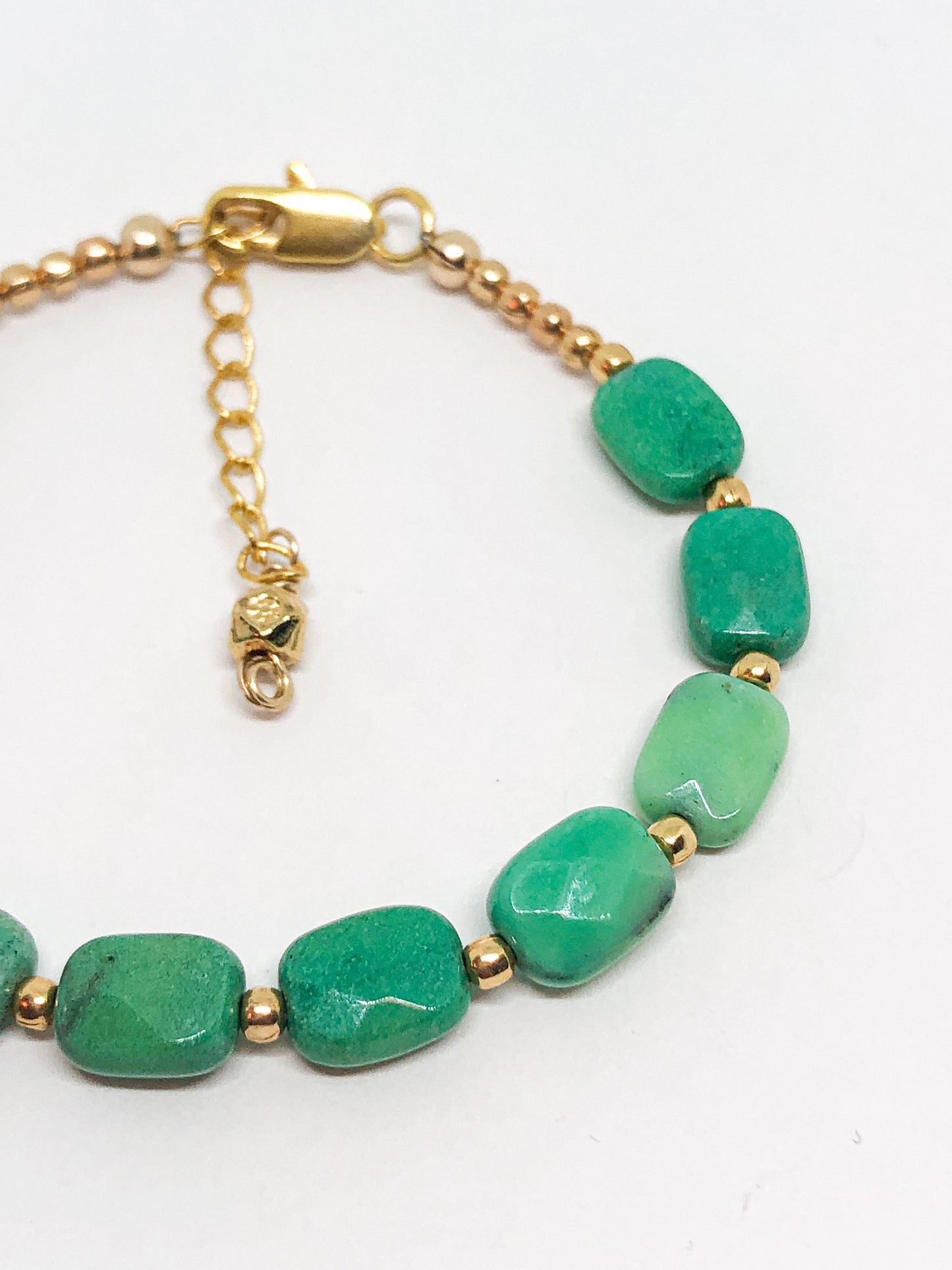 Green moss opal gemstone bracelet