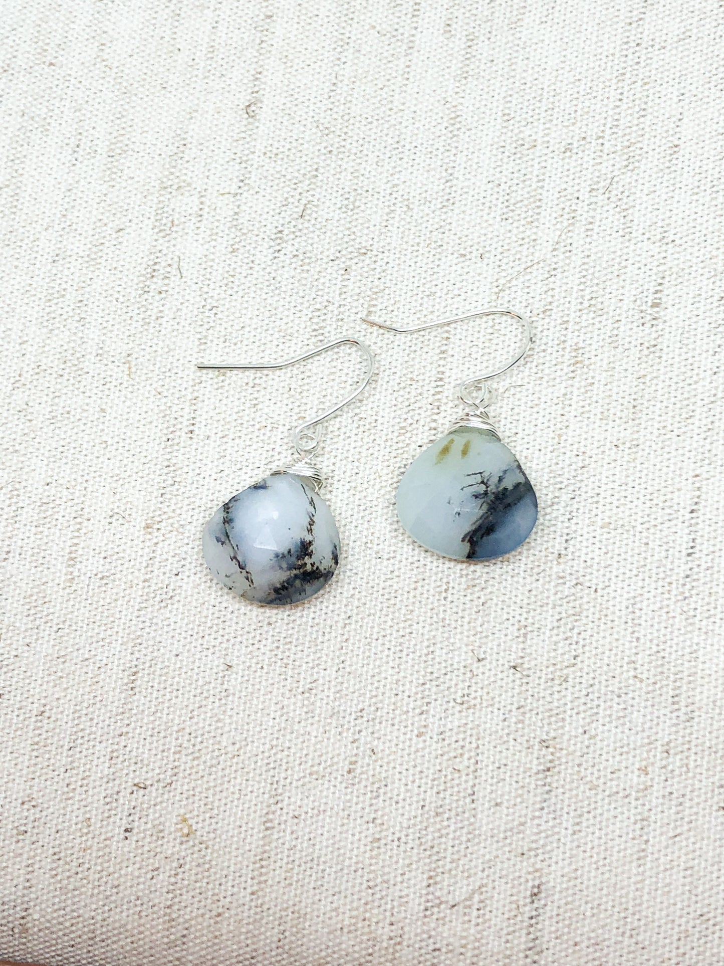 Moss agate earrings