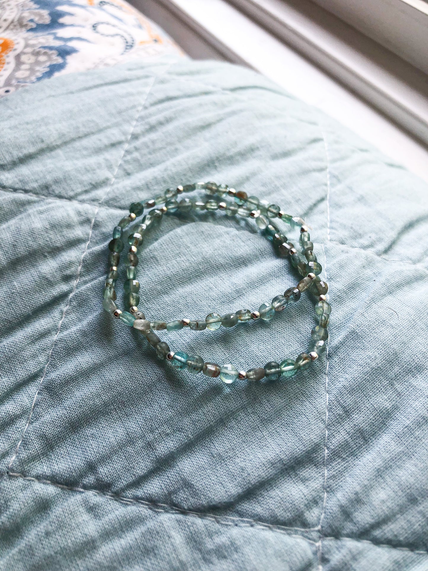 Blue Apatite gemstone bracelet set