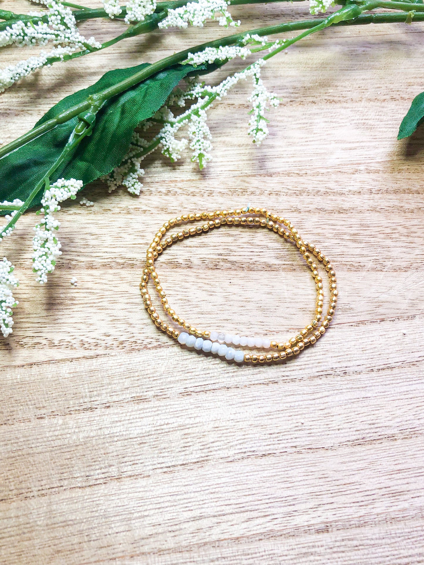 October birthstone bracelets stretchy and perfect - Tourmaline, Opal