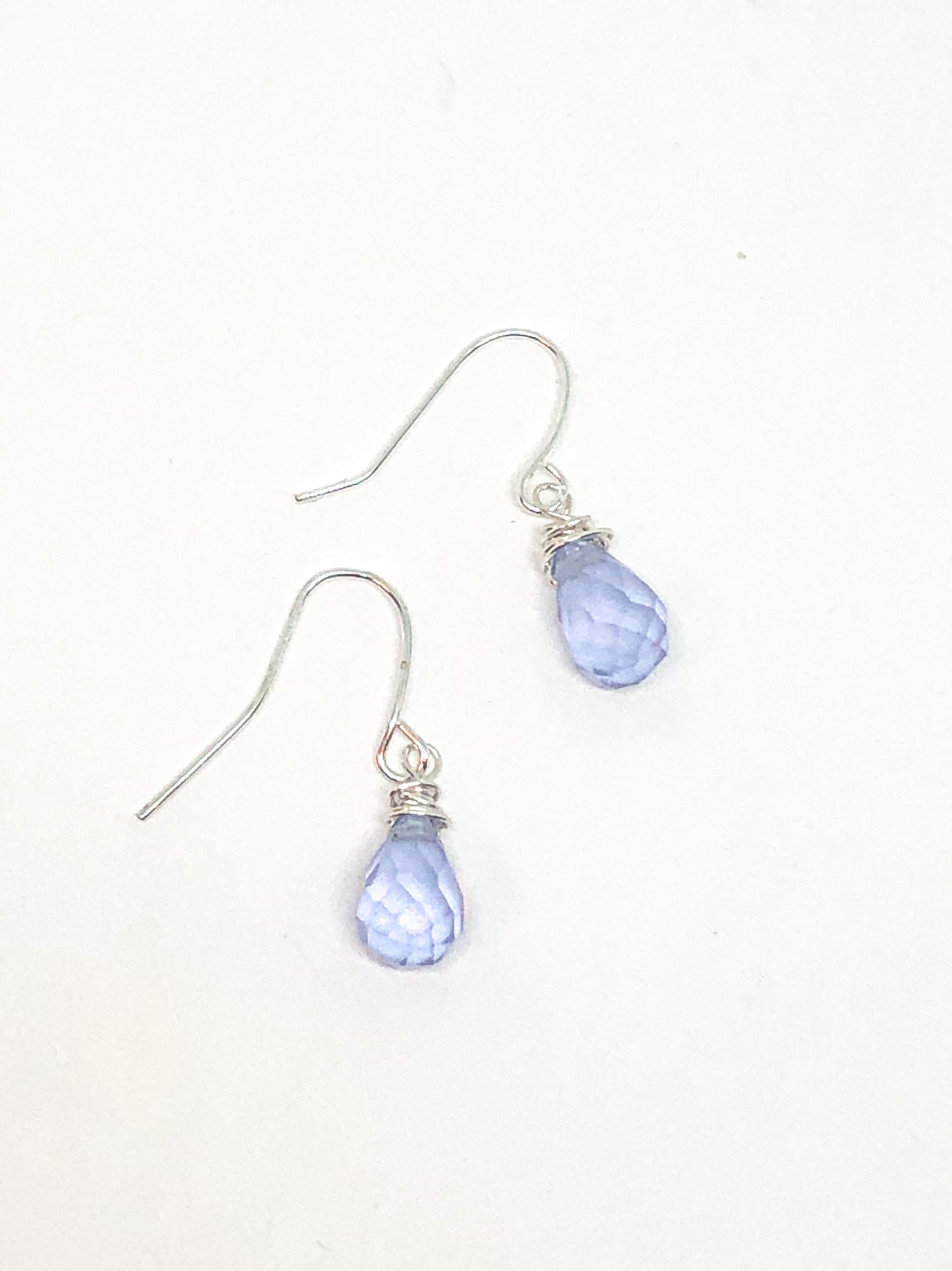 Lavender chalcedony earrings in gold or silver