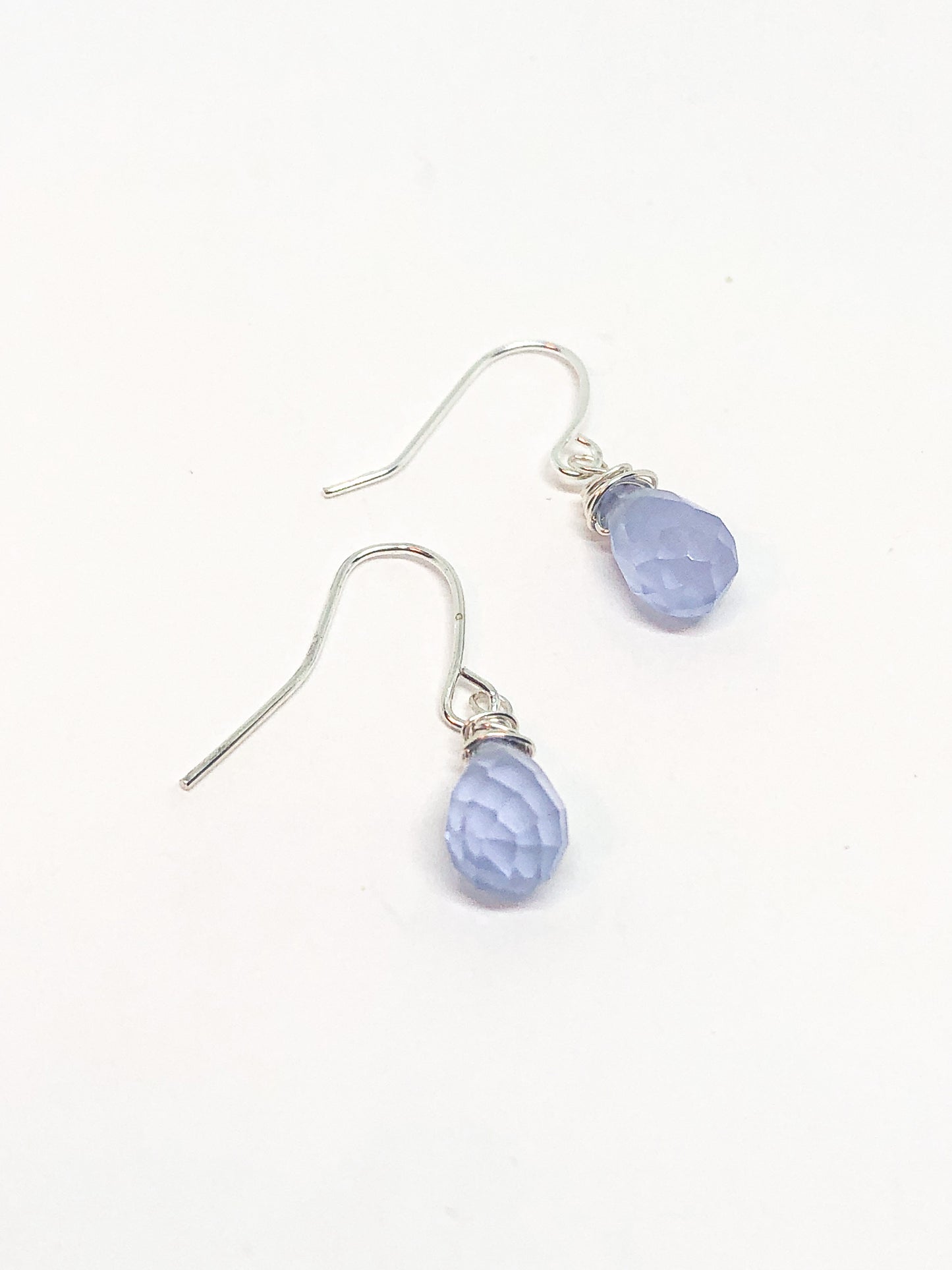 Lavender chalcedony earrings in gold or silver