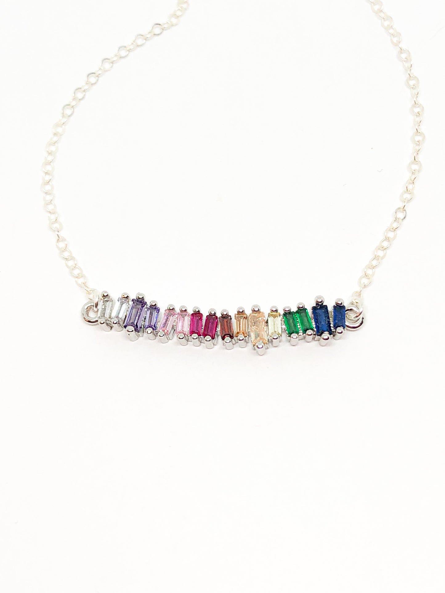 Rhinestone rainbow necklace