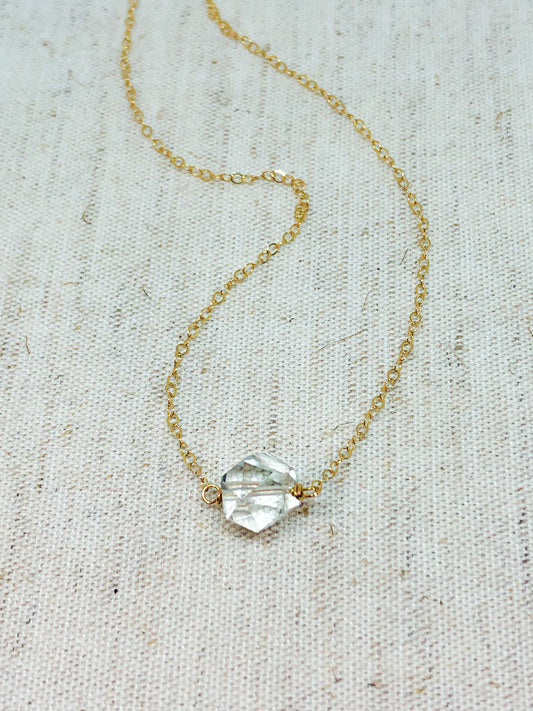 Clear quartz gemstone necklace