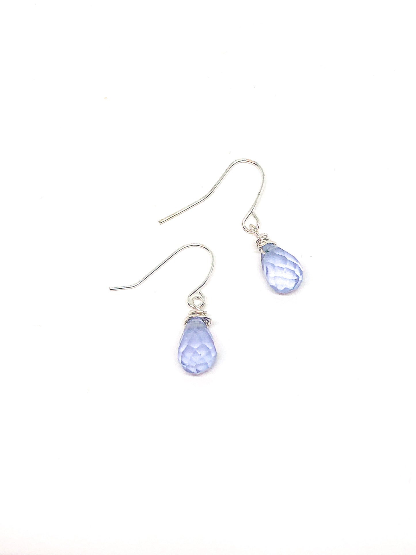 Lavender chalcedony earrings in gold or silver