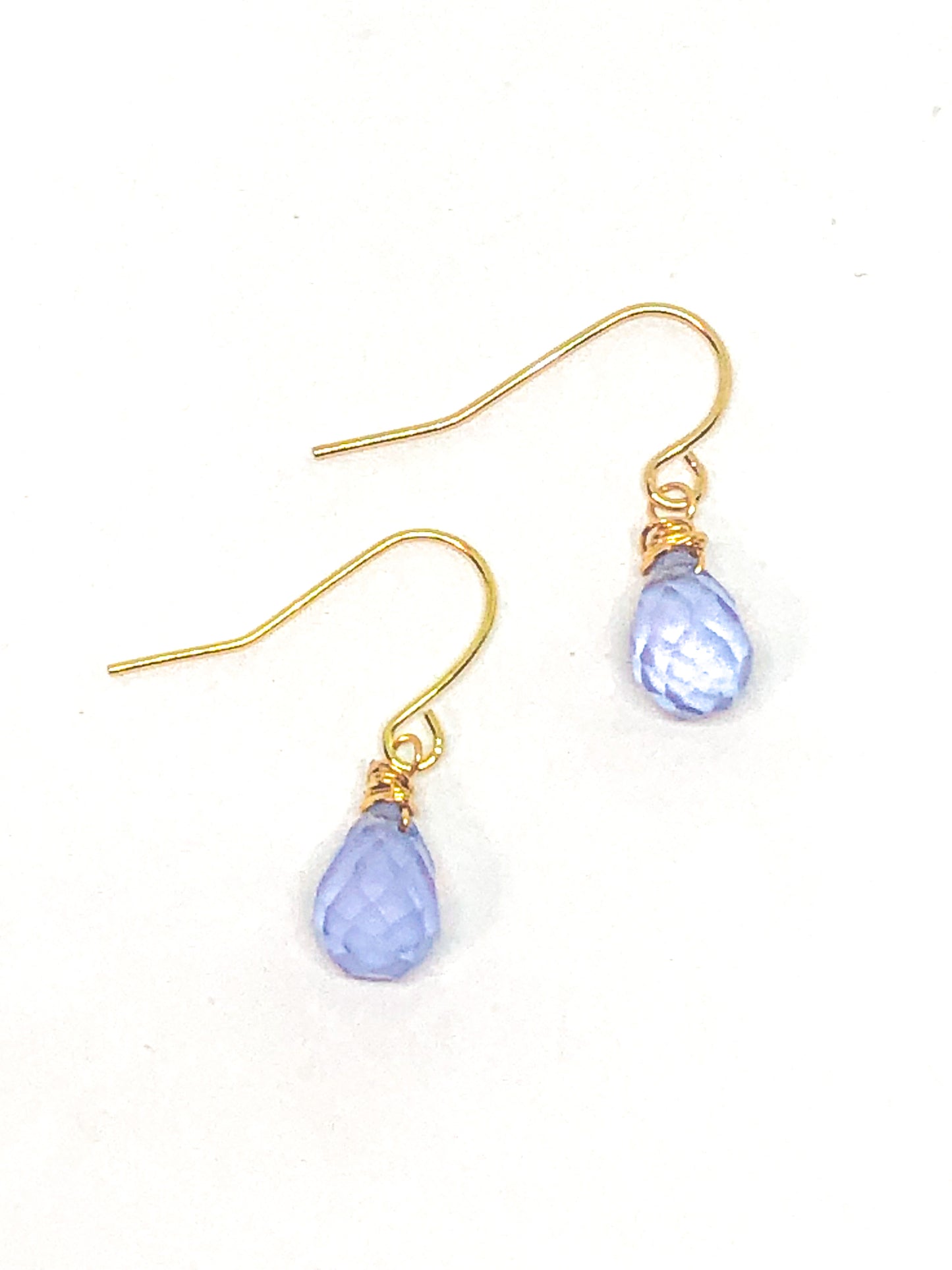 Lavender chalcedony earrings in gold or silver