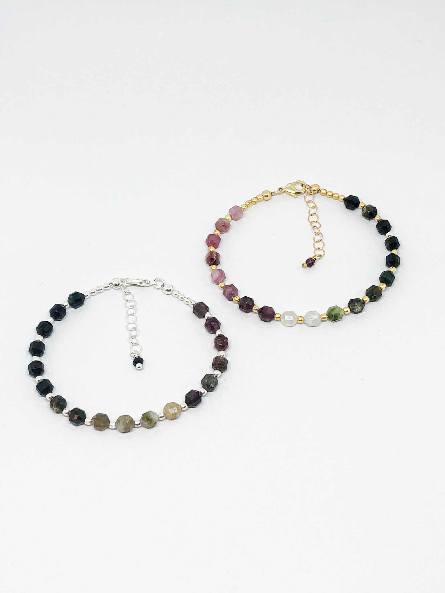 Mother's Day Gift - Tourmaline gemstone bead bracelet in gold or silver