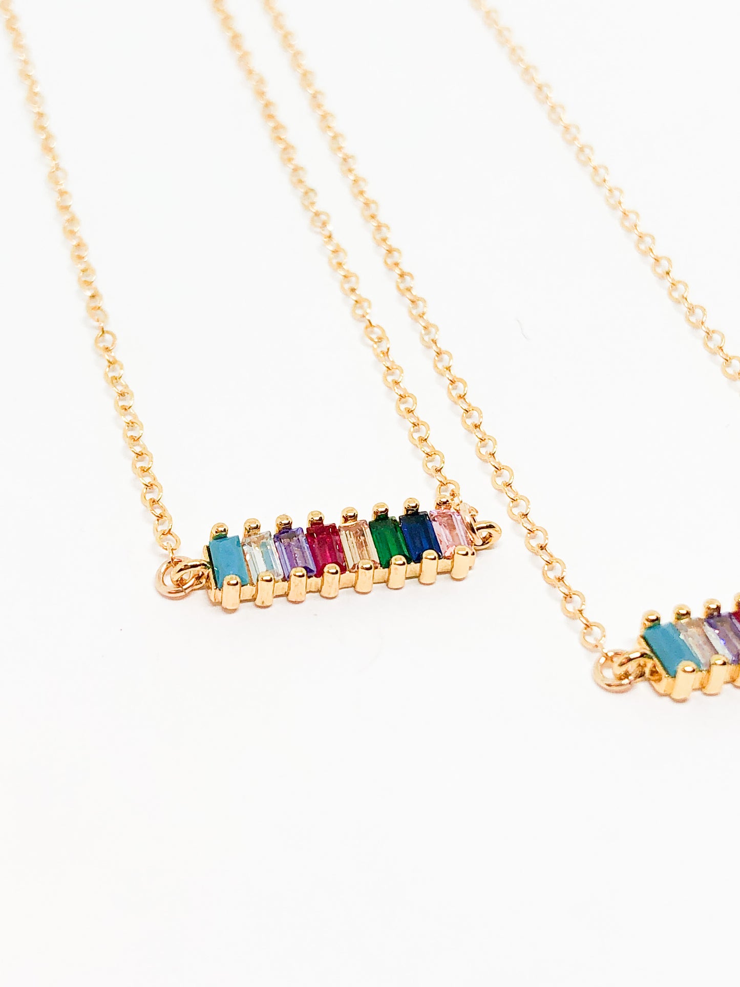 Tiny rainbow necklace
