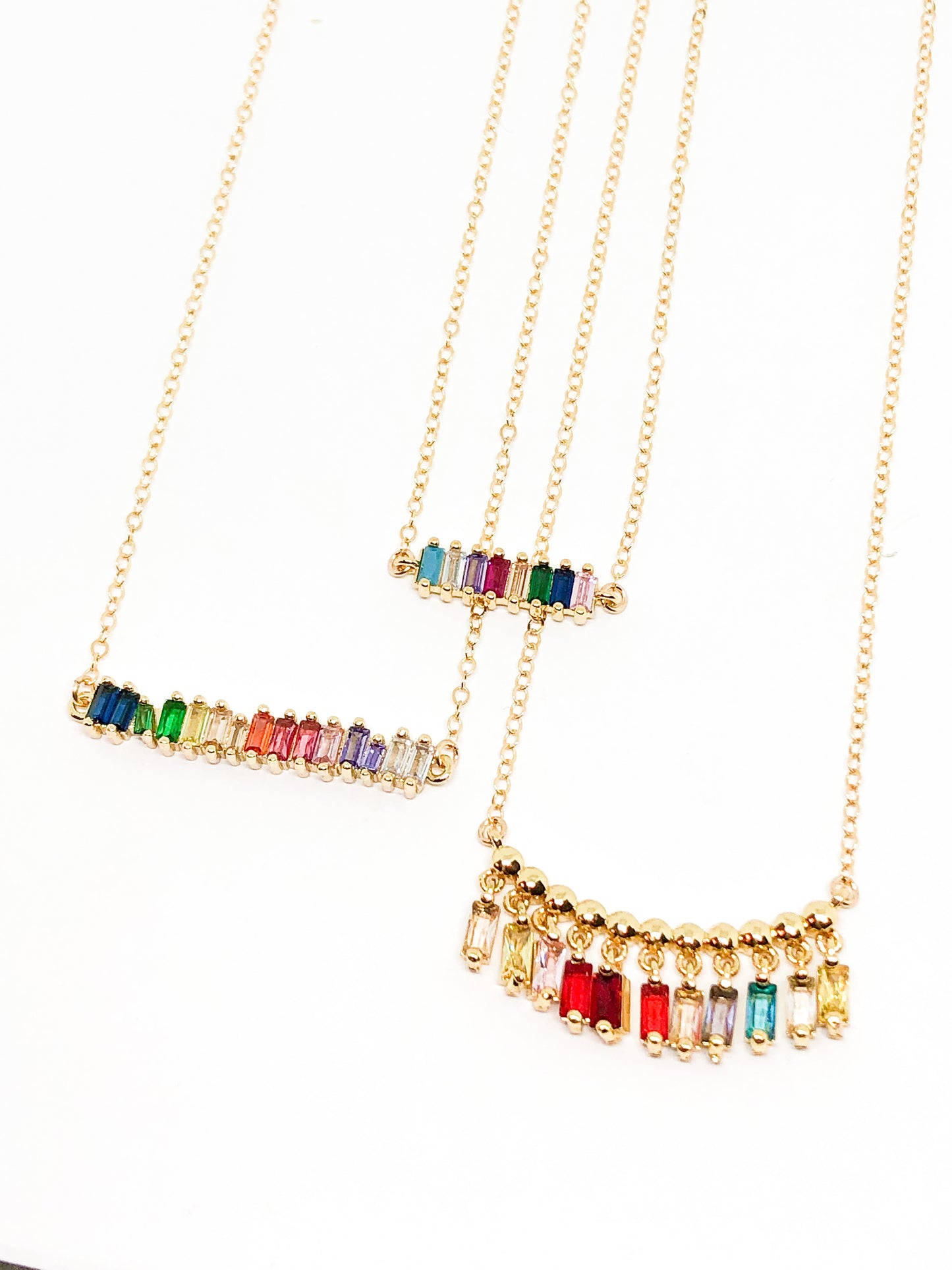 Tiny rainbow necklace