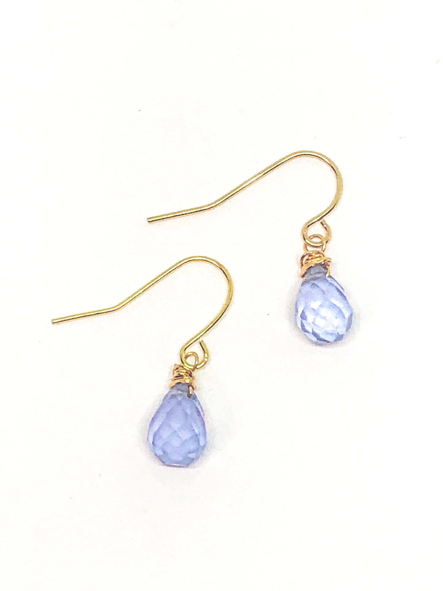 Lavender chalcedony earrings in gold or silver