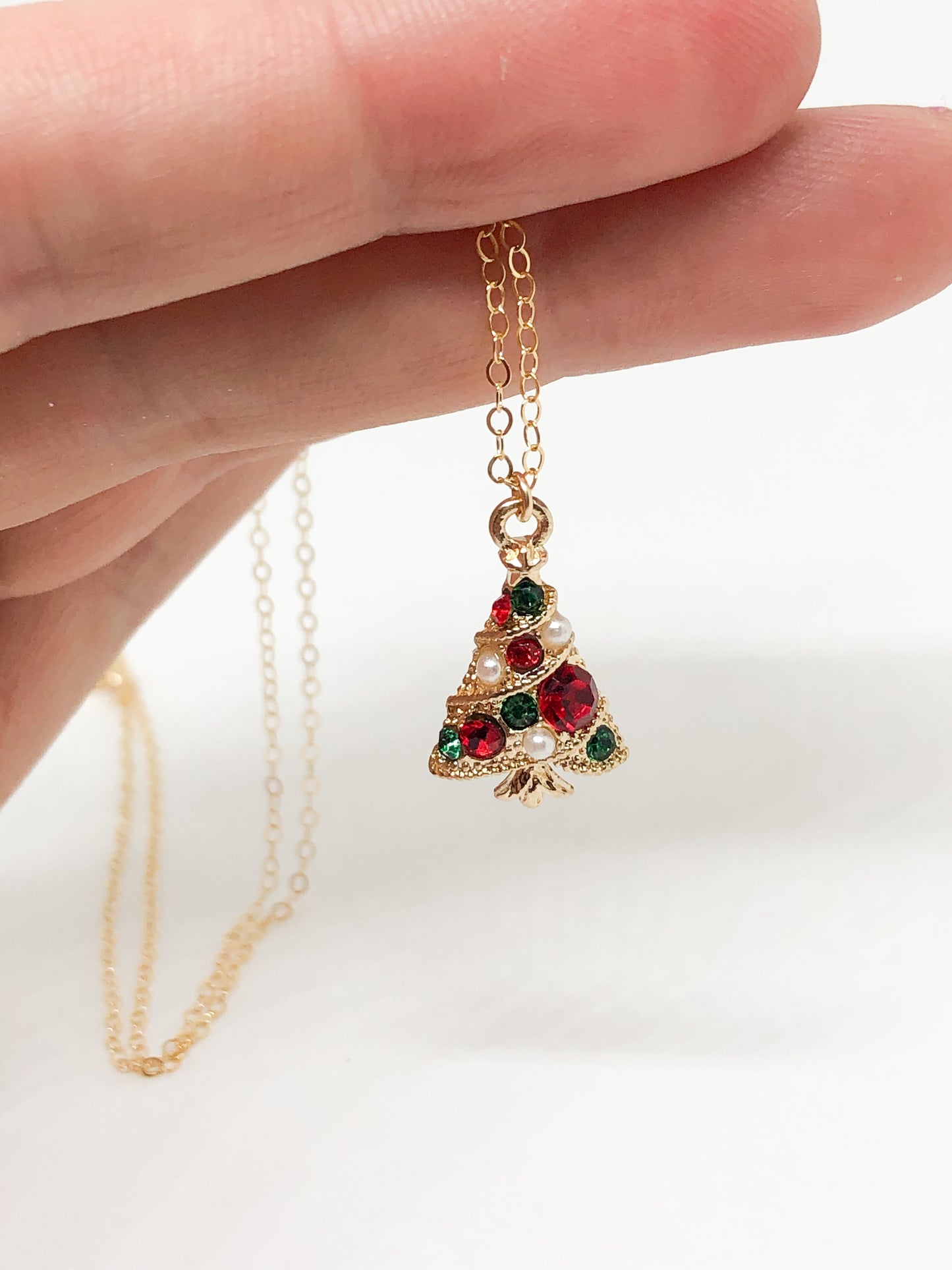 Christmas tree necklace