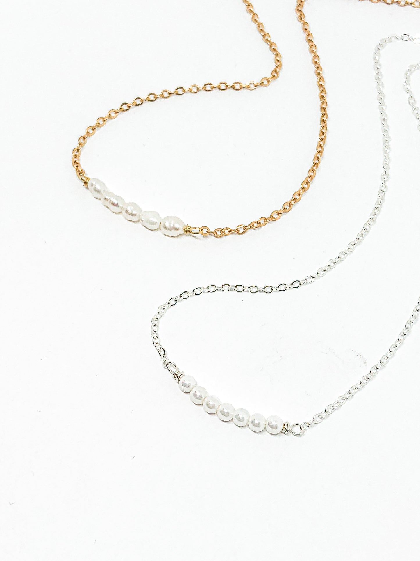June birthstone necklace in gold or silver - Pearl