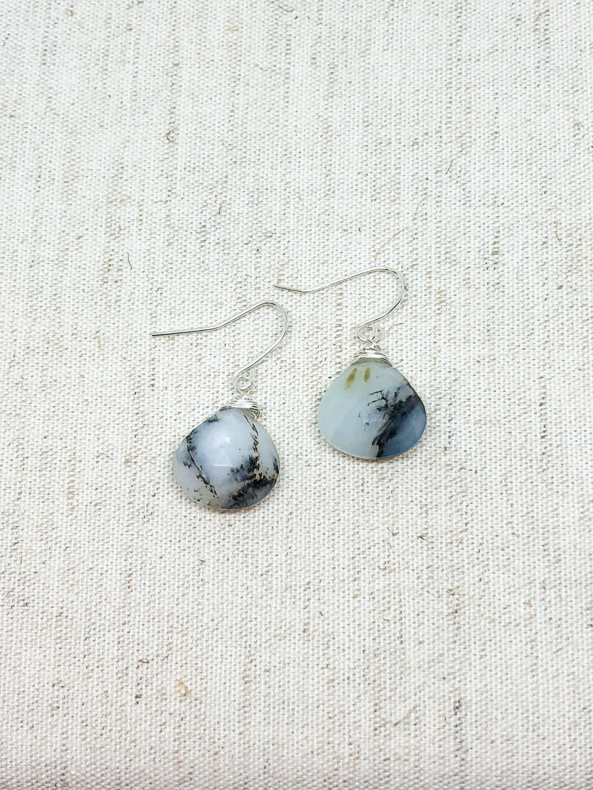 Moss agate earrings