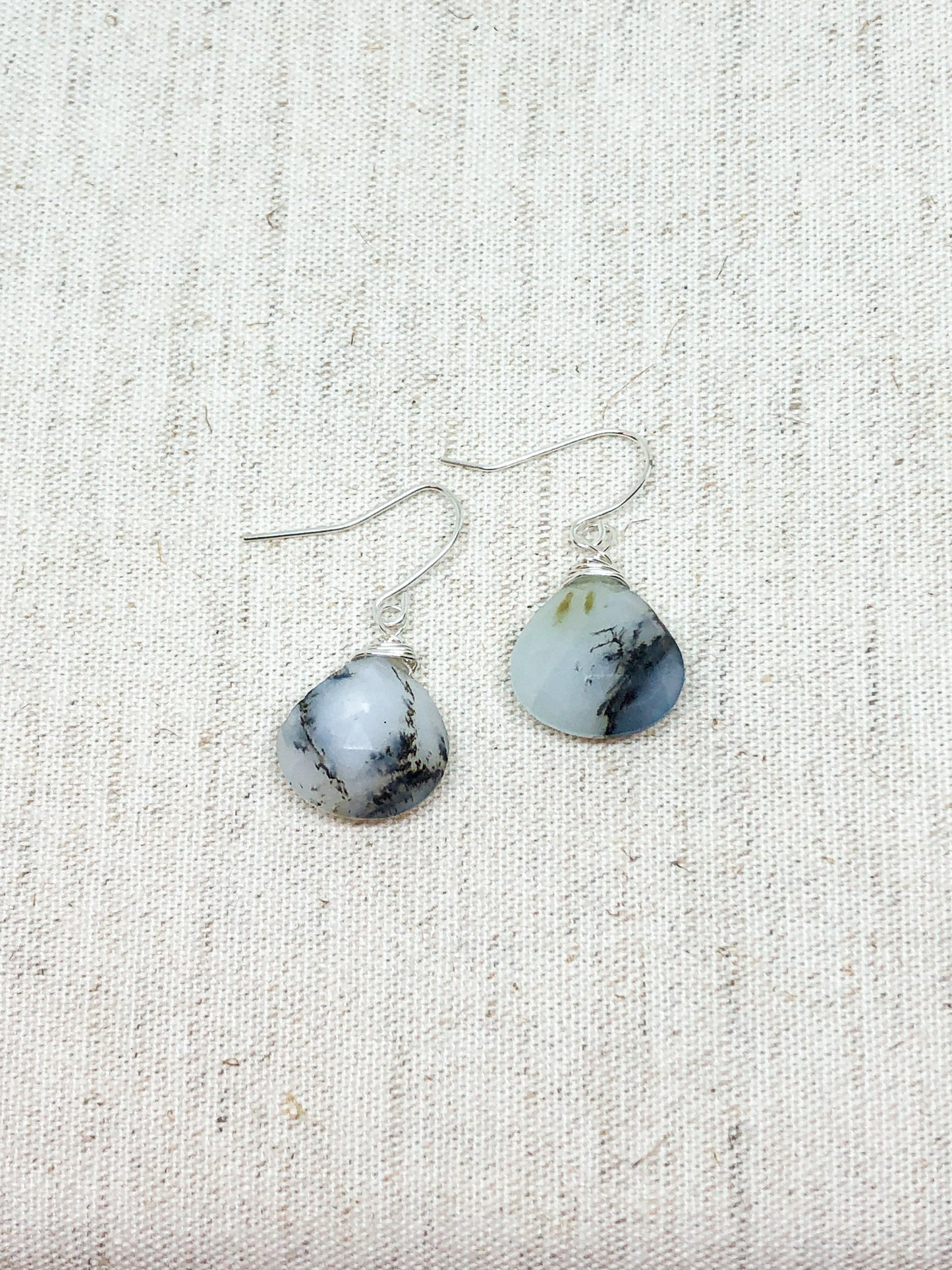 Moss agate earrings
