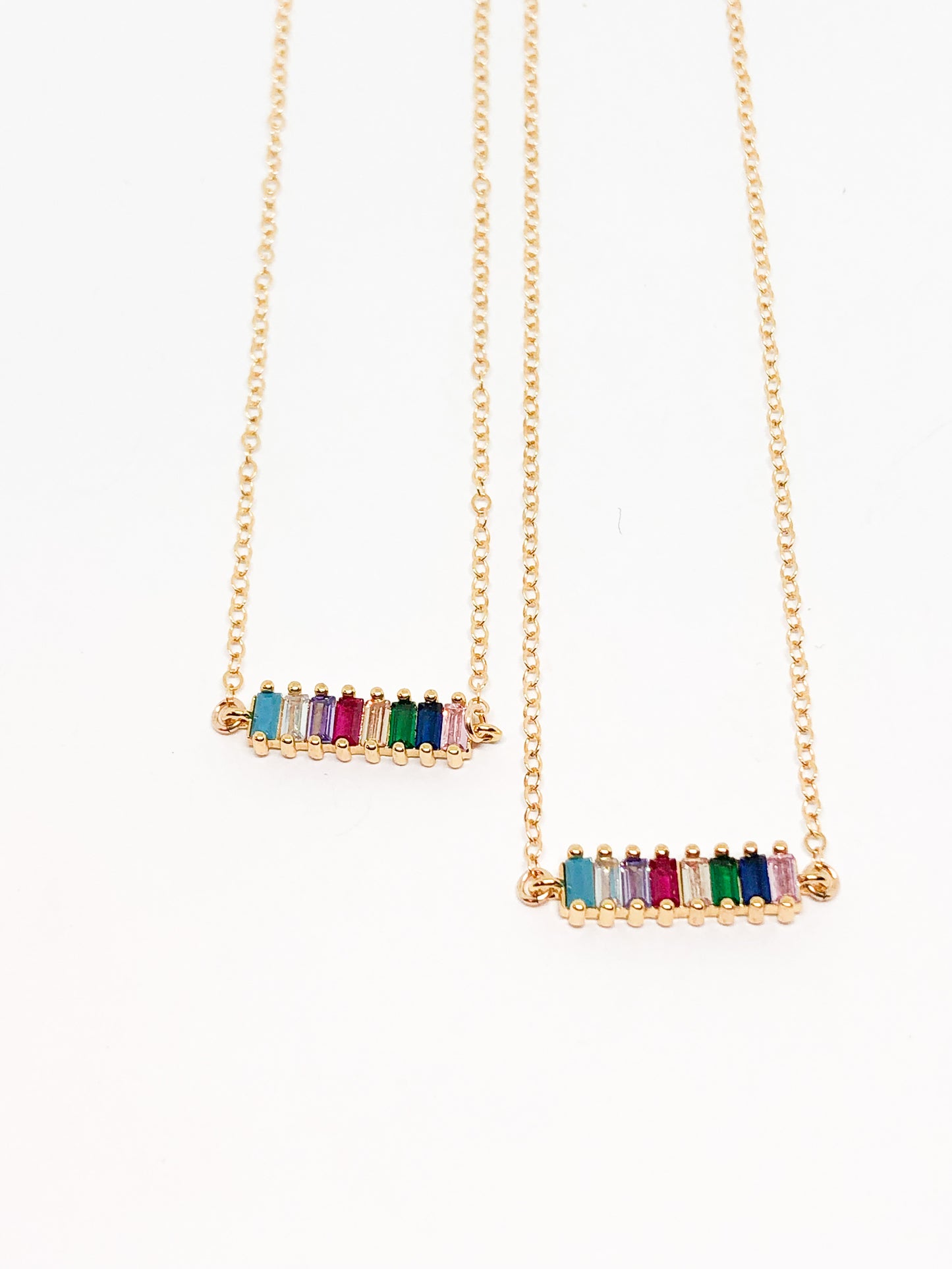 Tiny rainbow necklace