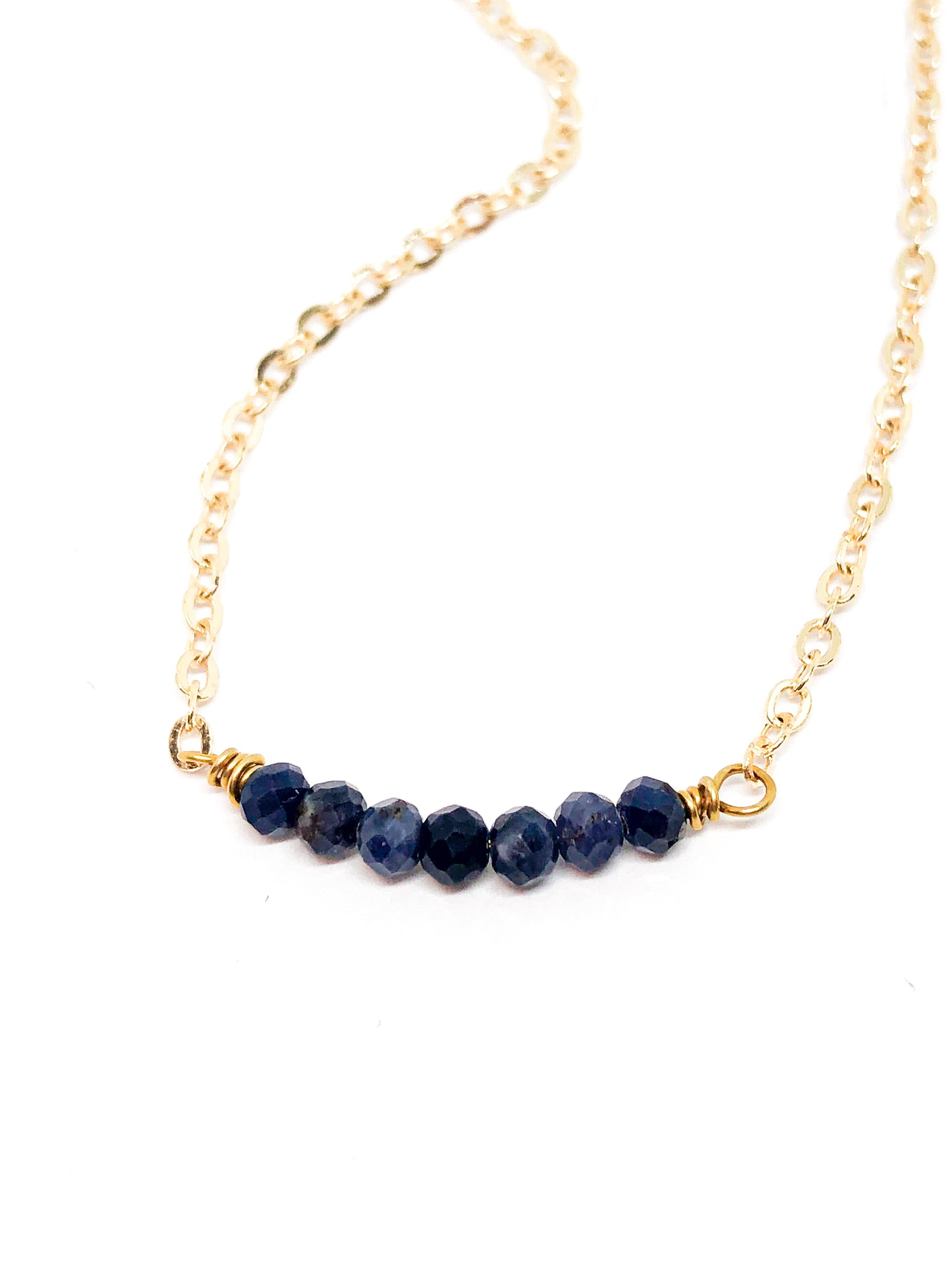 September birthstone necklace in gold or silver - September