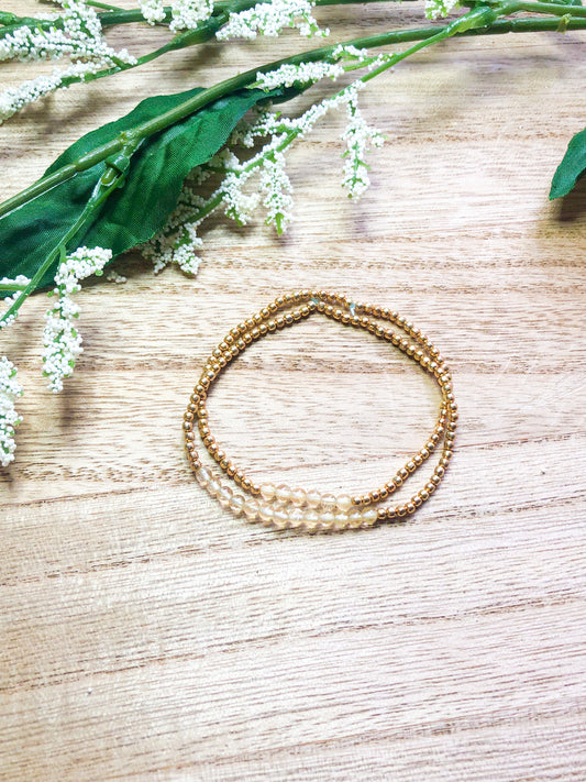 November birthstone bracelets stretchy and perfect - Citrine, Topaz