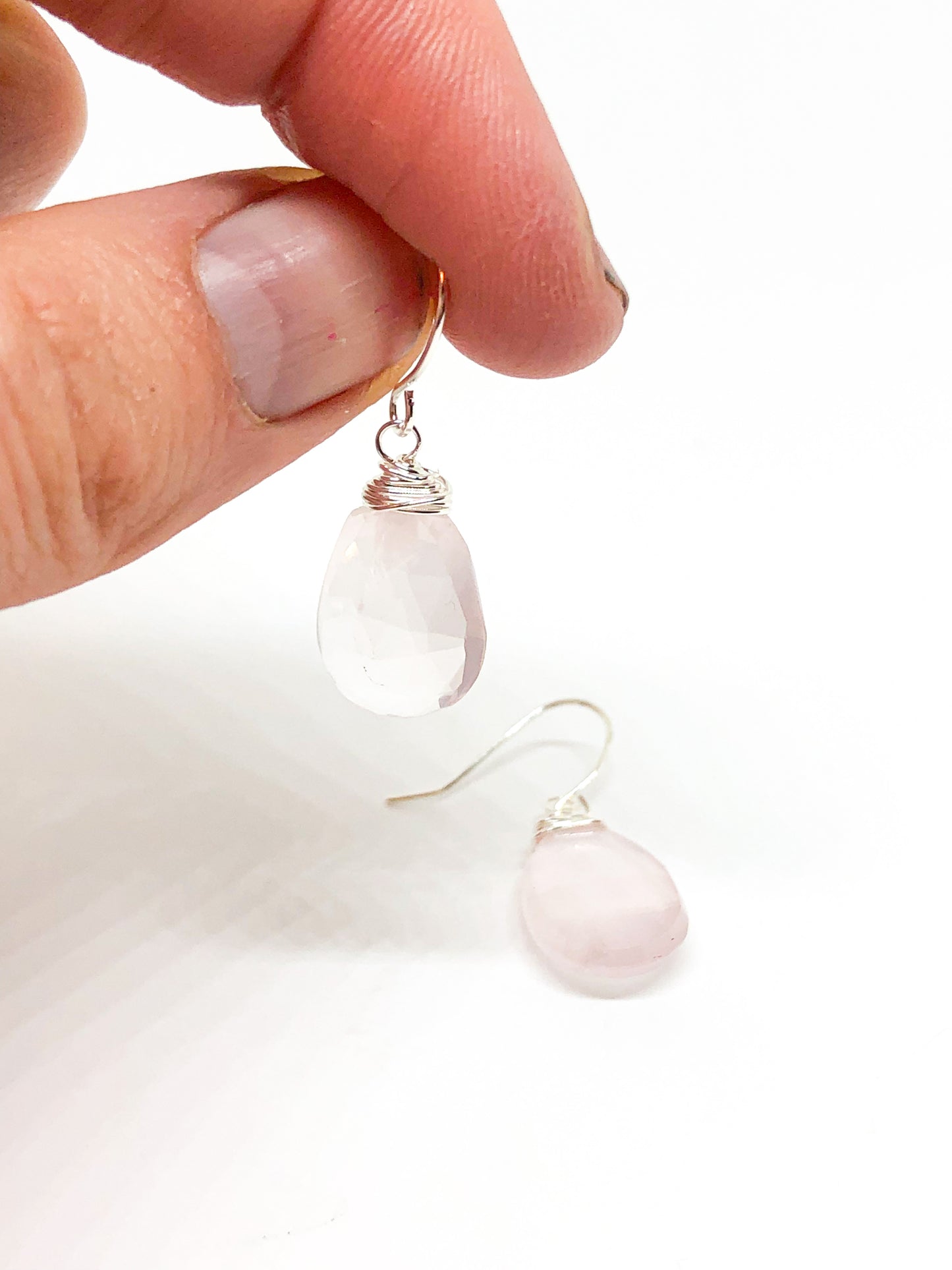 Rose quartz earrings