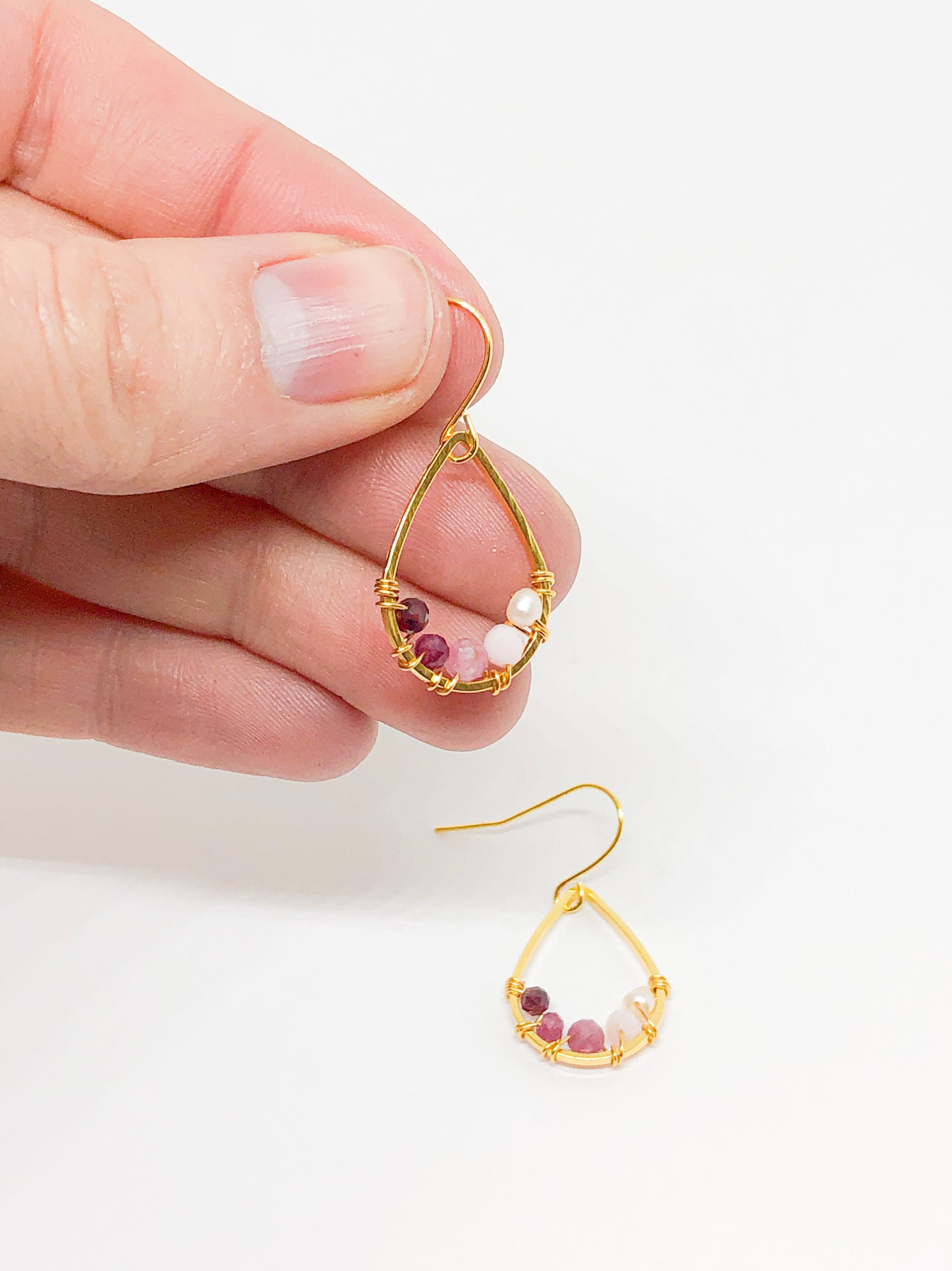 Custom birthstone earrings - teardrop