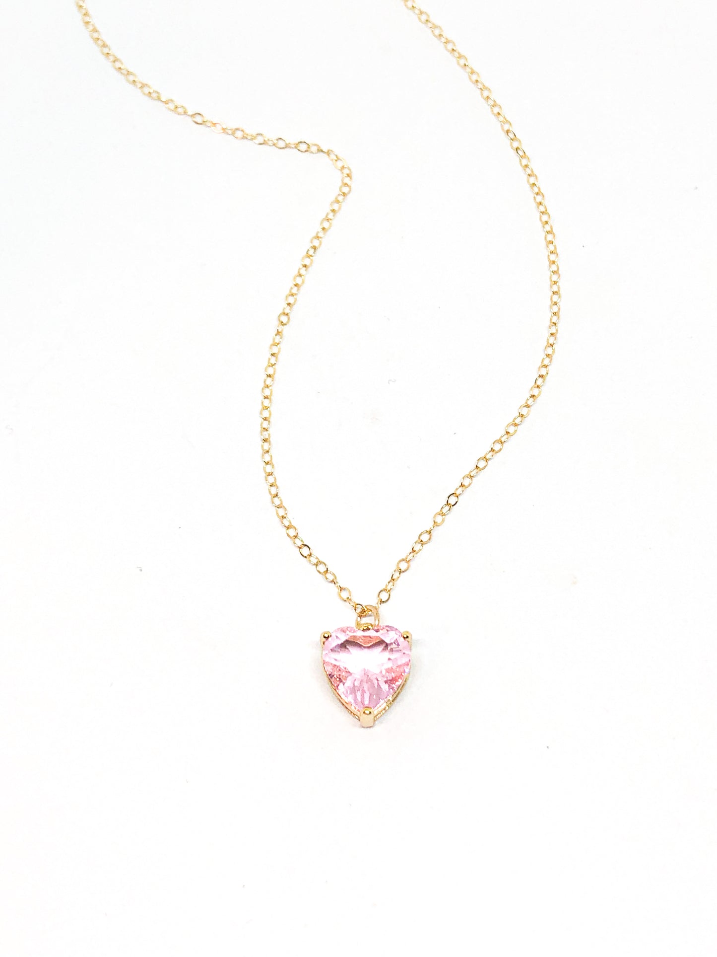 Pink heart necklace