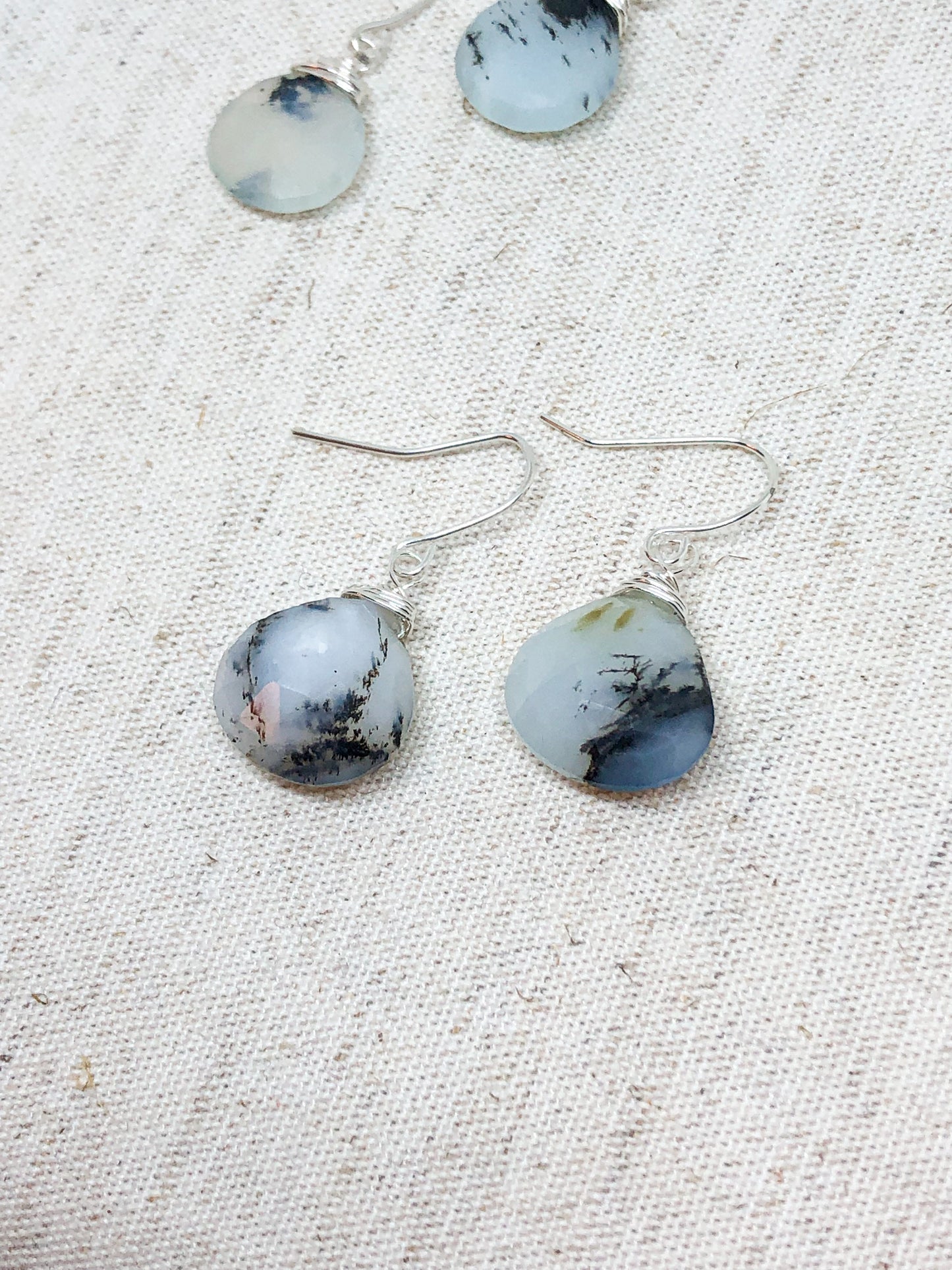 Moss agate earrings