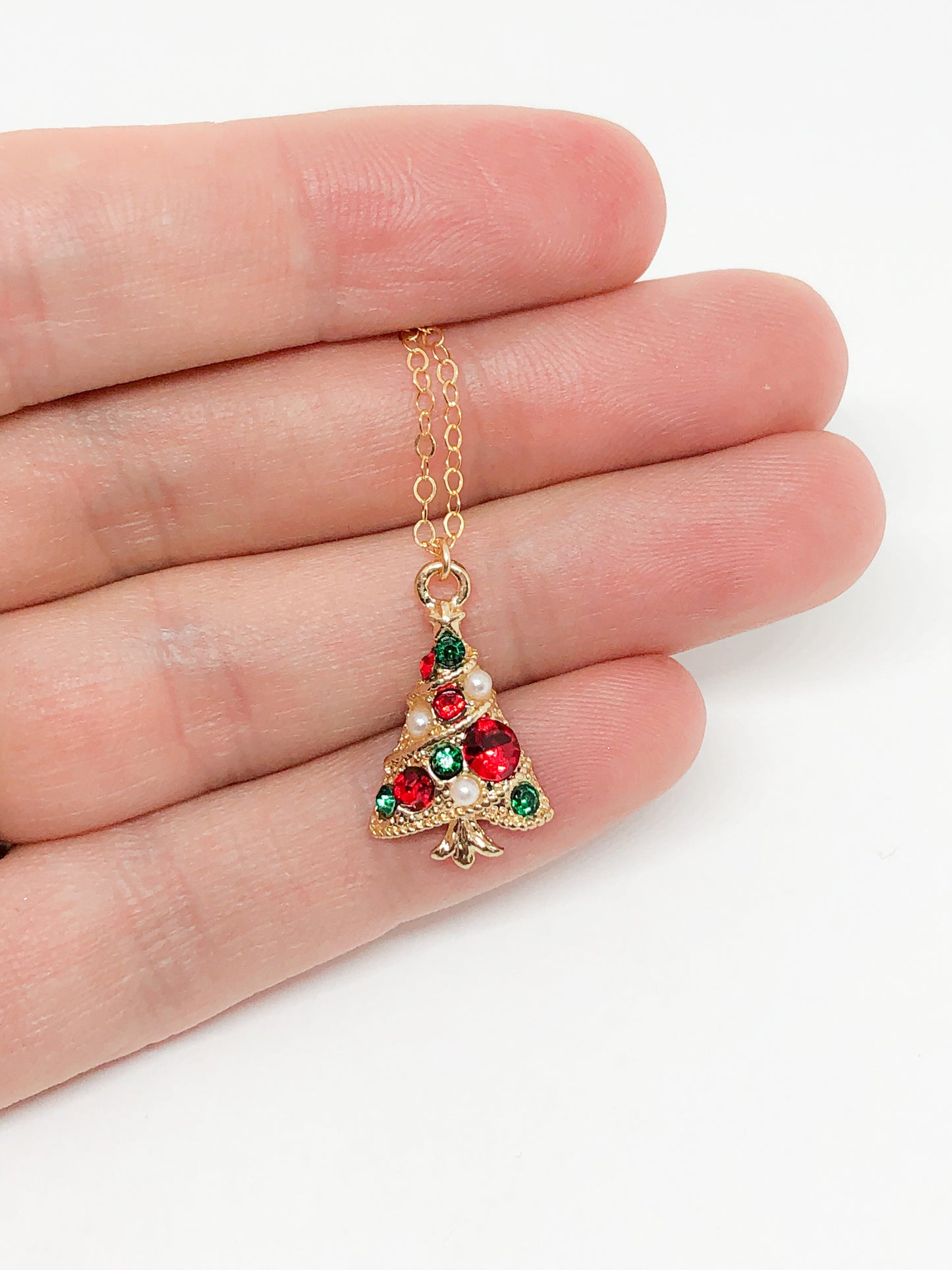 Christmas tree necklace