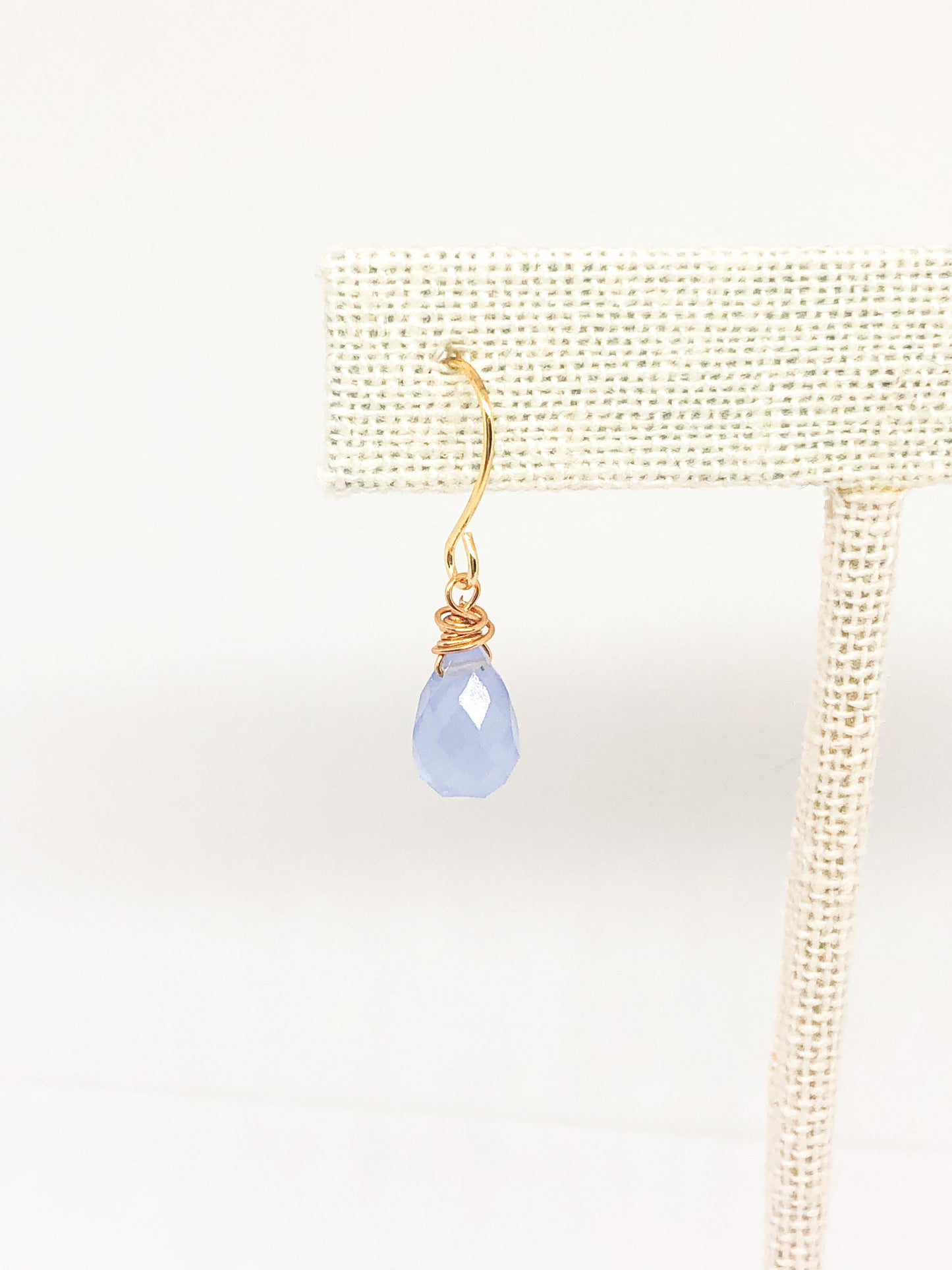 Lavender chalcedony earrings in gold or silver