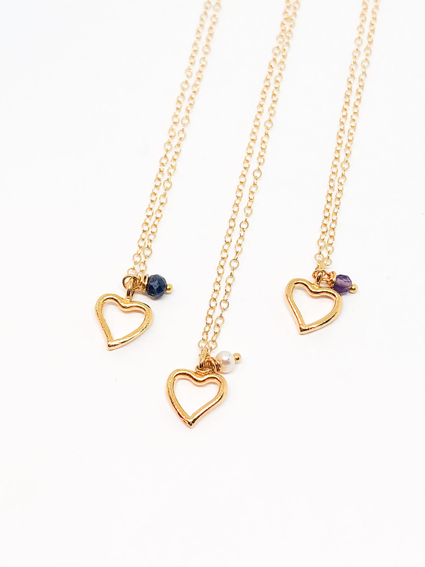 Heart birthstone necklace
