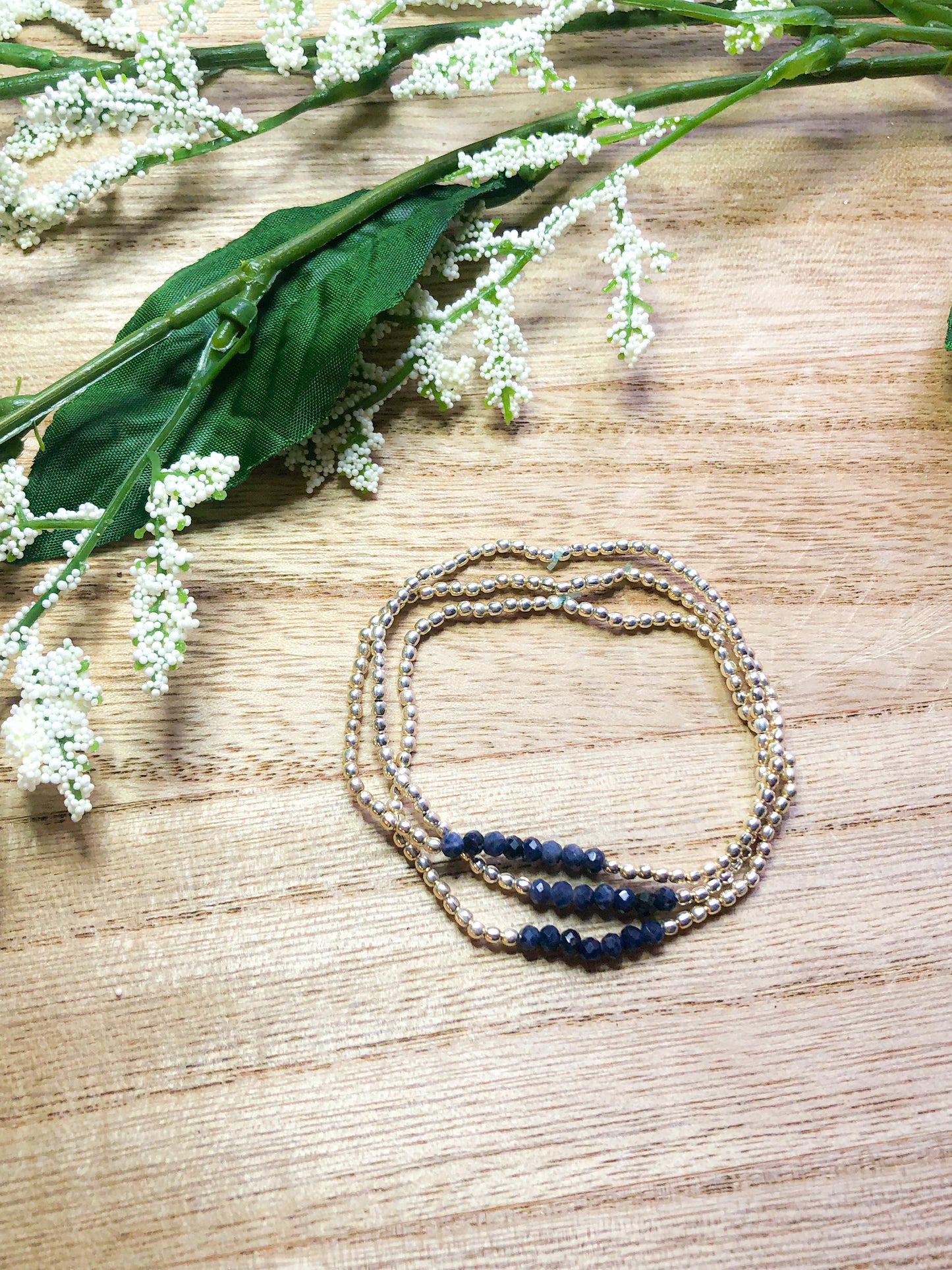 September birthstone bracelets stretchy and perfect - Sapphire