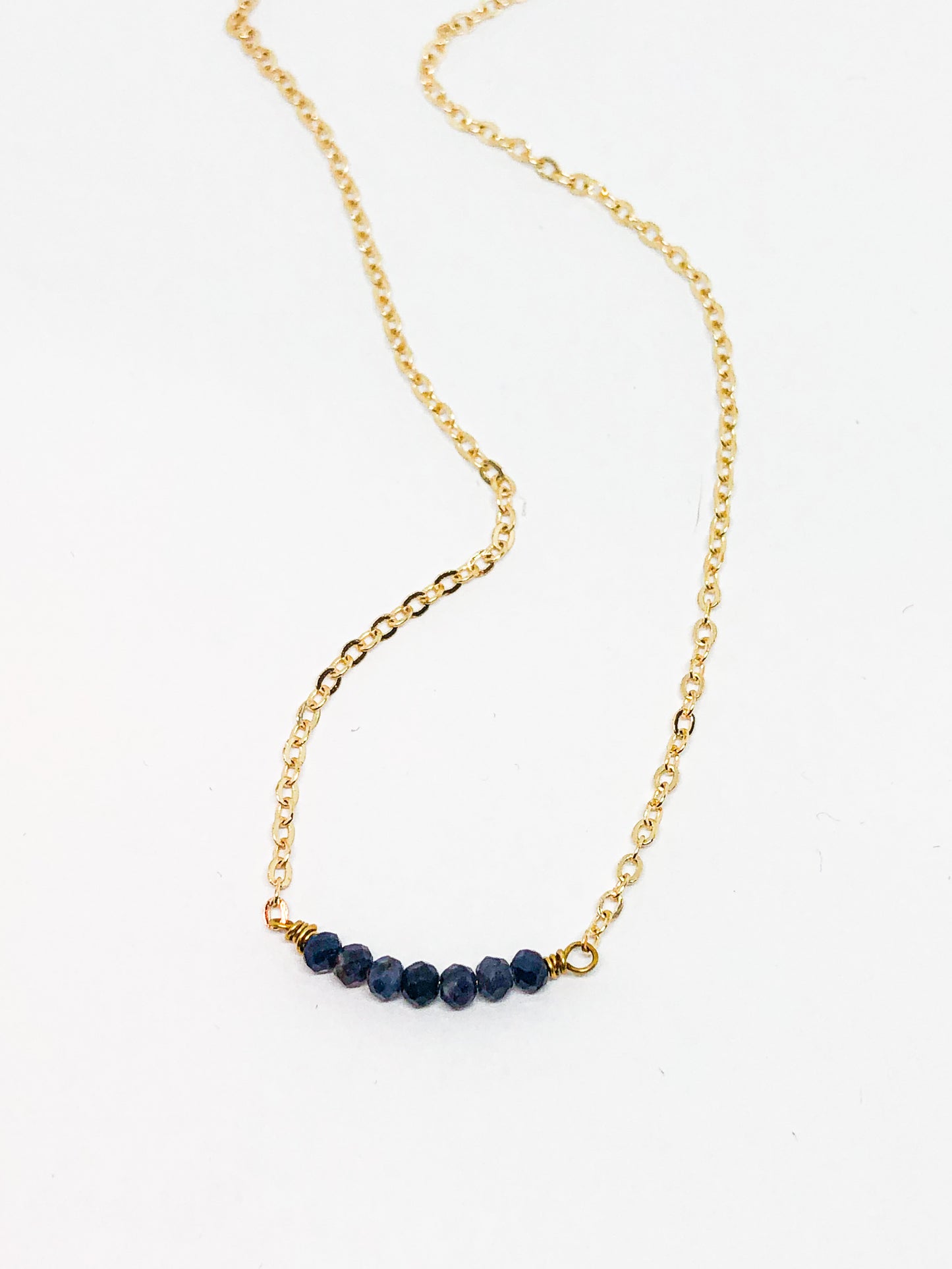 September birthstone necklace in gold or silver - September