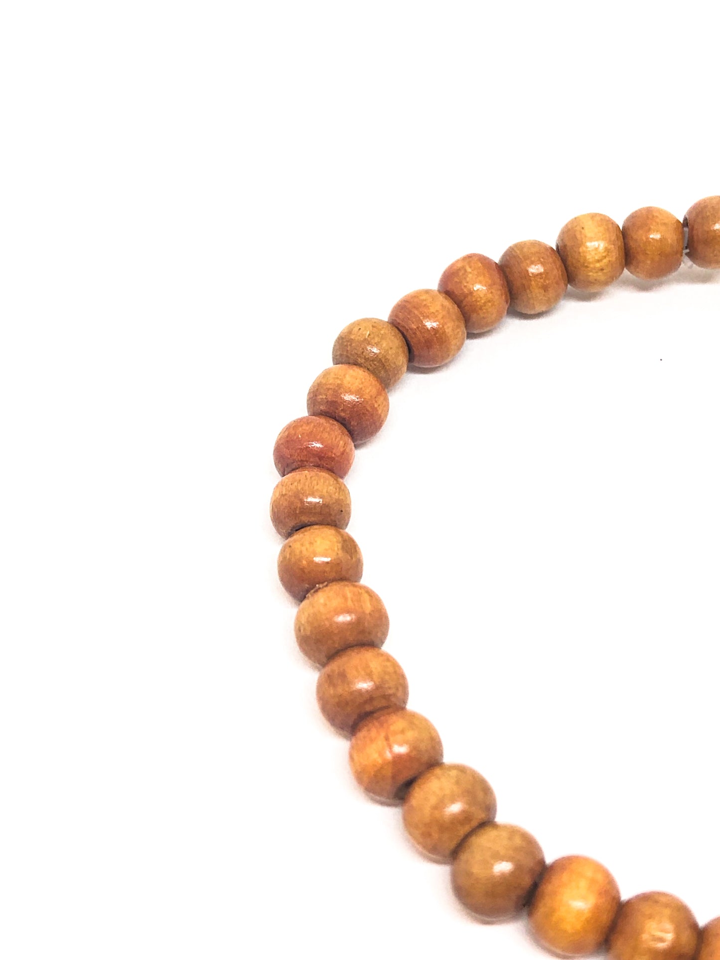 Wooden beaded bracelet with gold accent