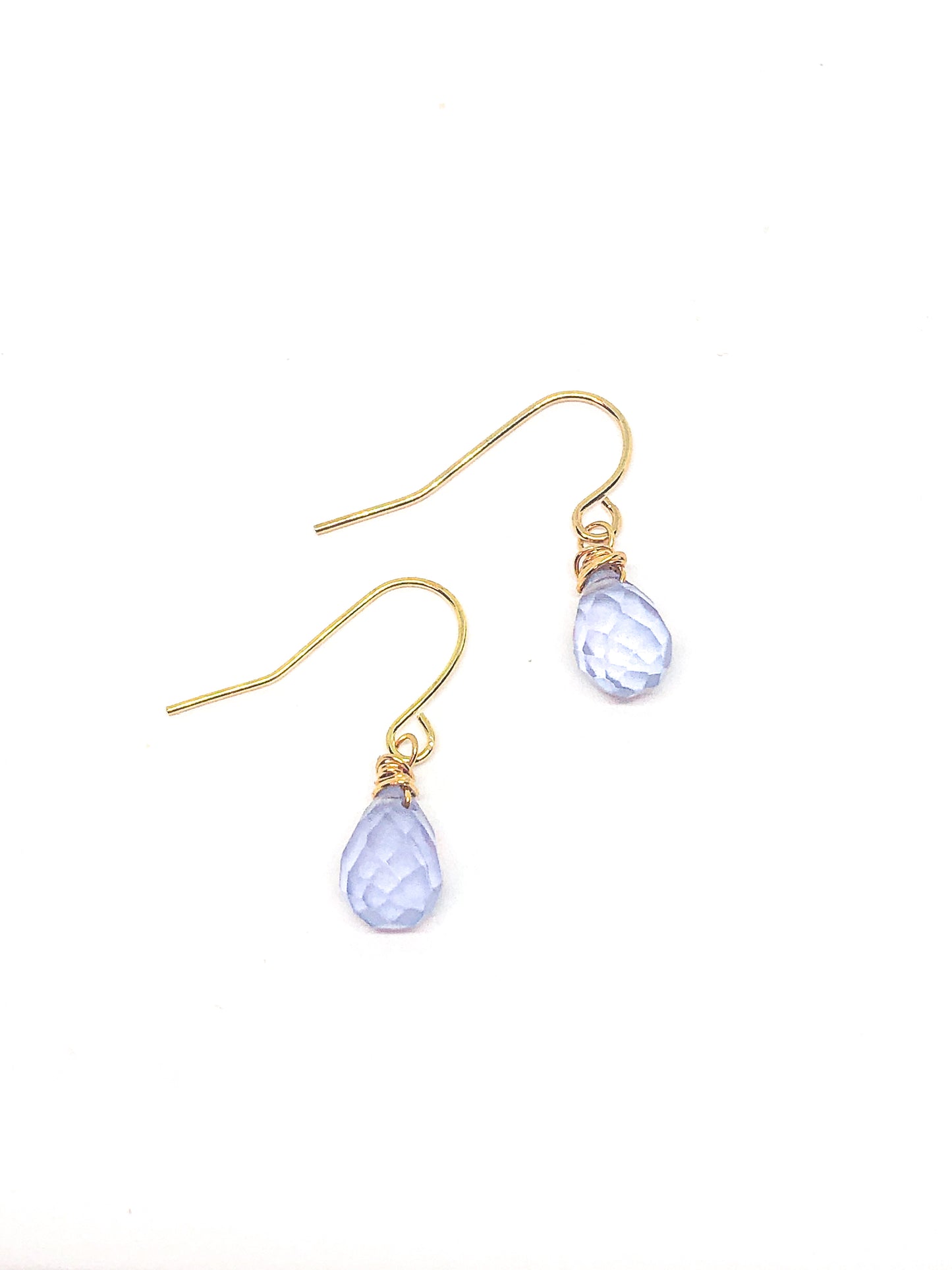 Lavender chalcedony earrings in gold or silver