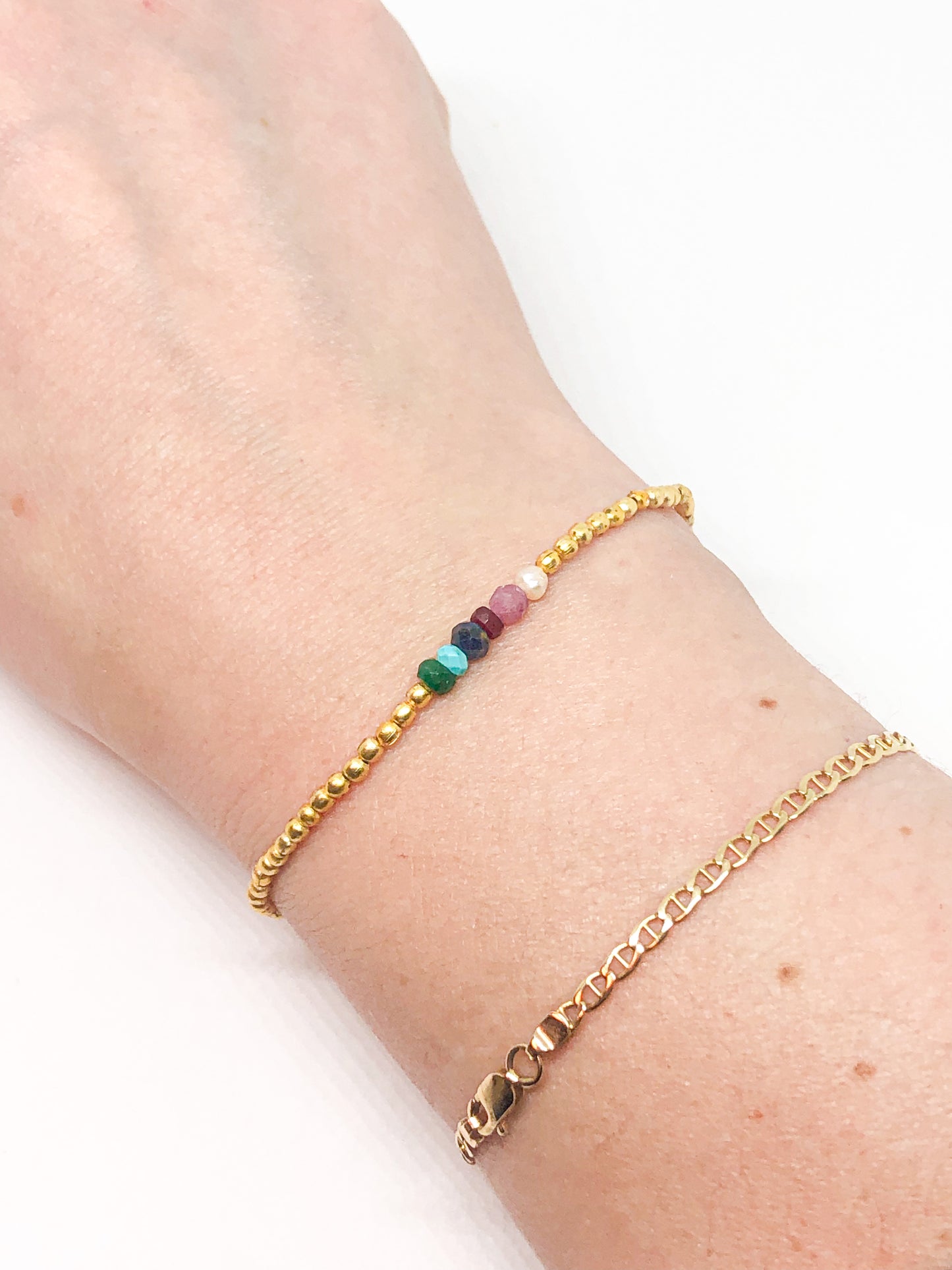 Custom birthstone stretch bracelets