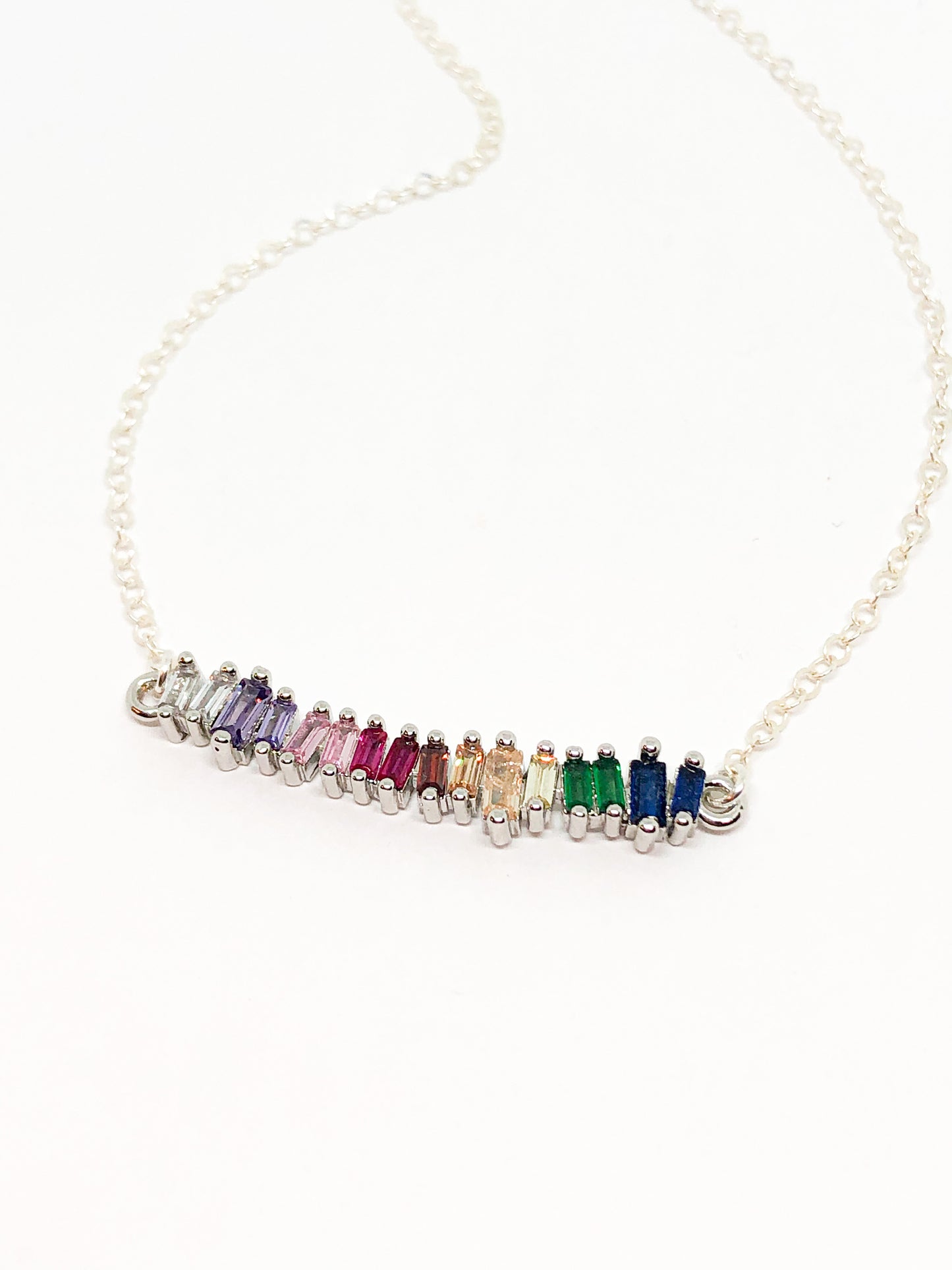 Rhinestone rainbow necklace