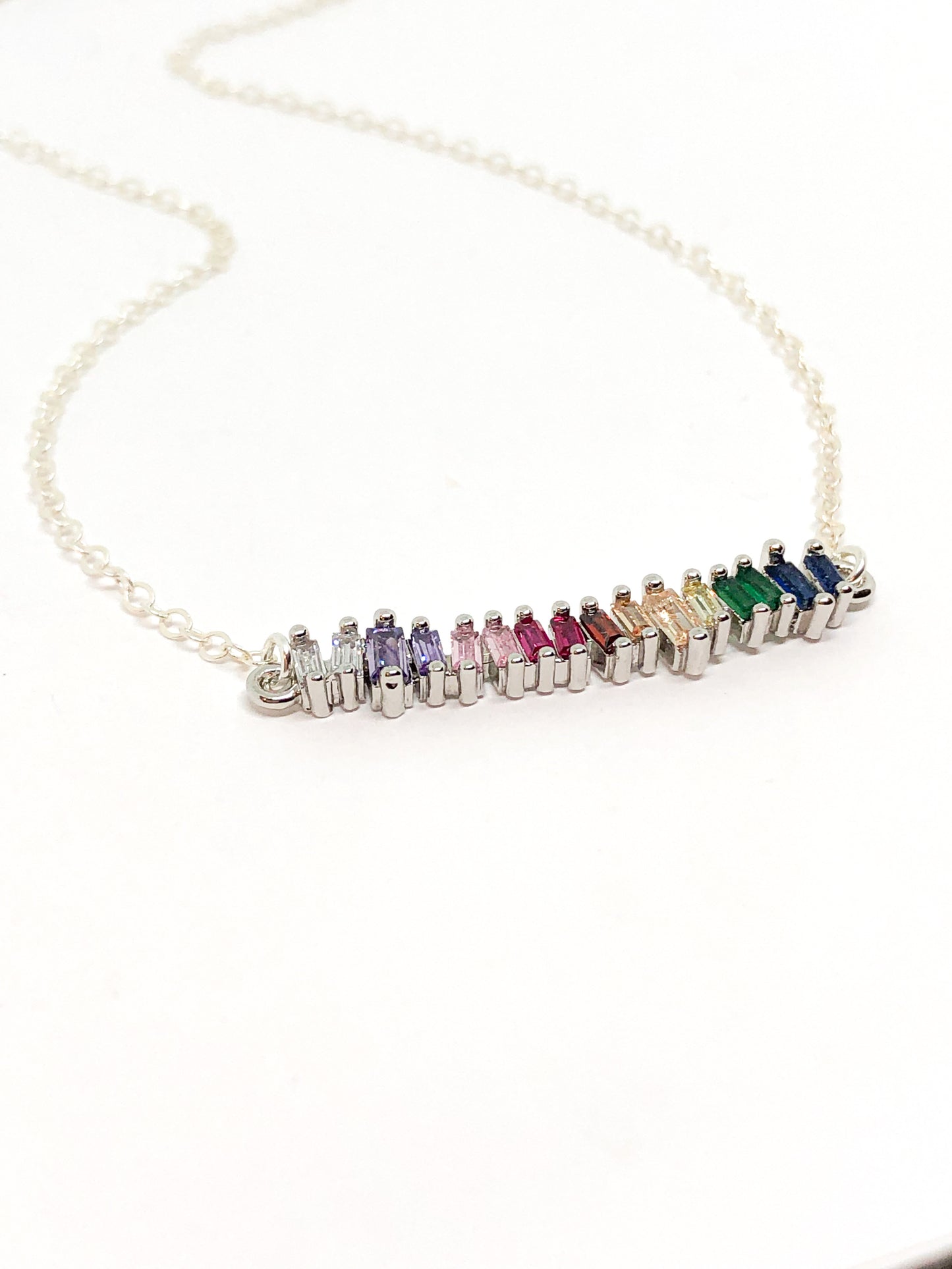 Rhinestone rainbow necklace