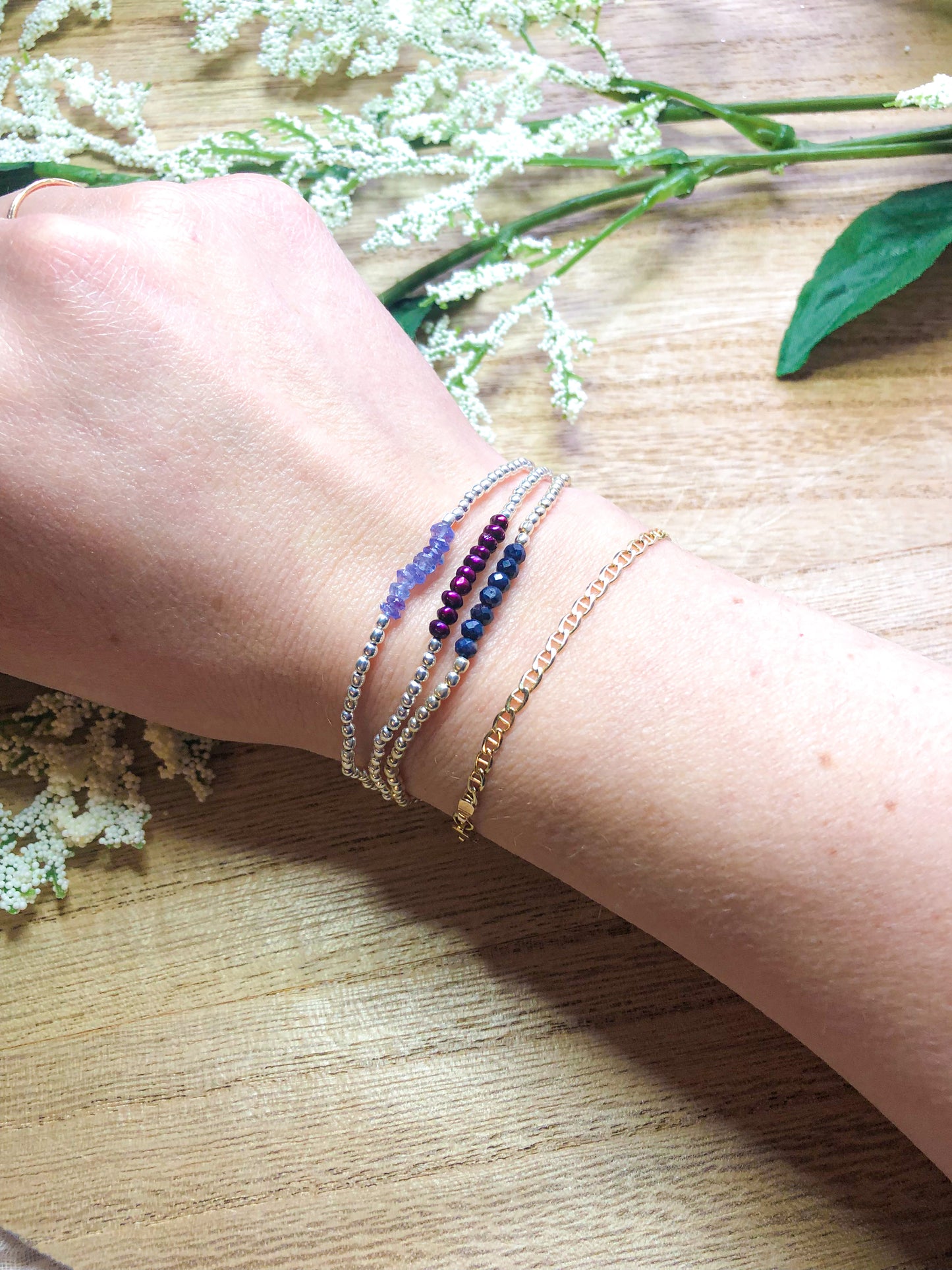 September birthstone bracelets stretchy and perfect - Sapphire