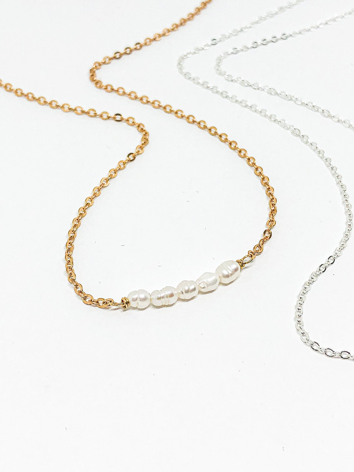 June birthstone necklace in gold or silver - Pearl
