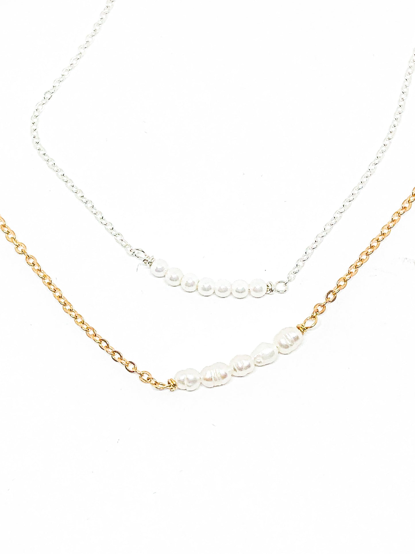 June birthstone necklace in gold or silver - Pearl