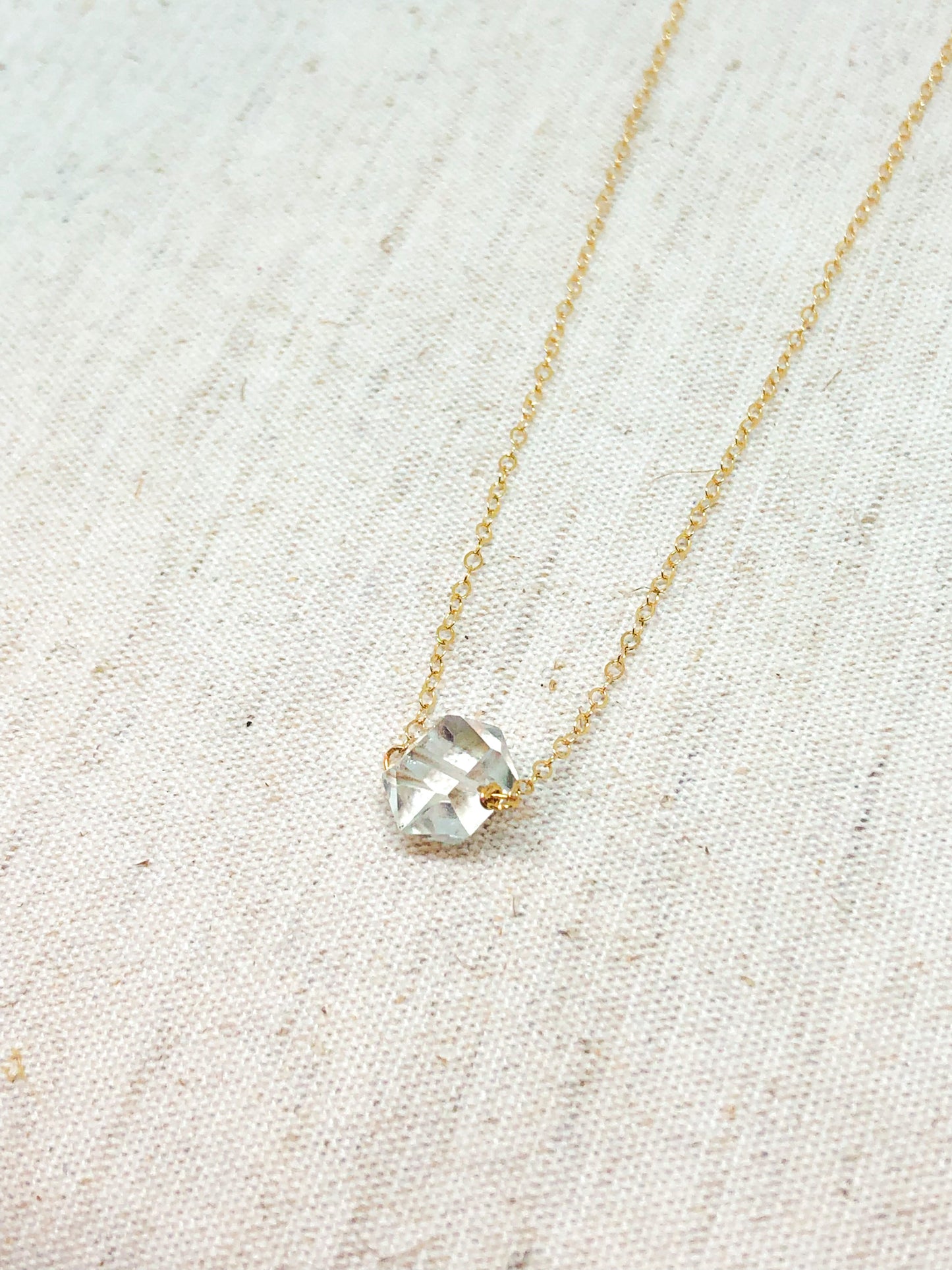 Clear quartz gemstone necklace
