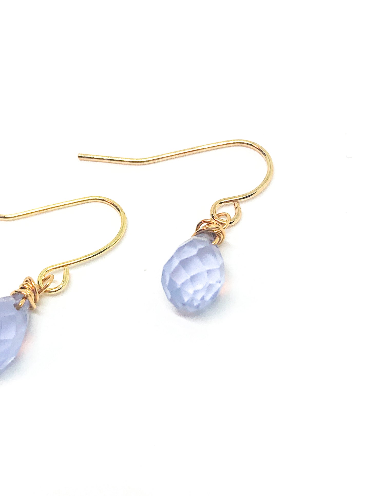 Lavender chalcedony earrings in gold or silver