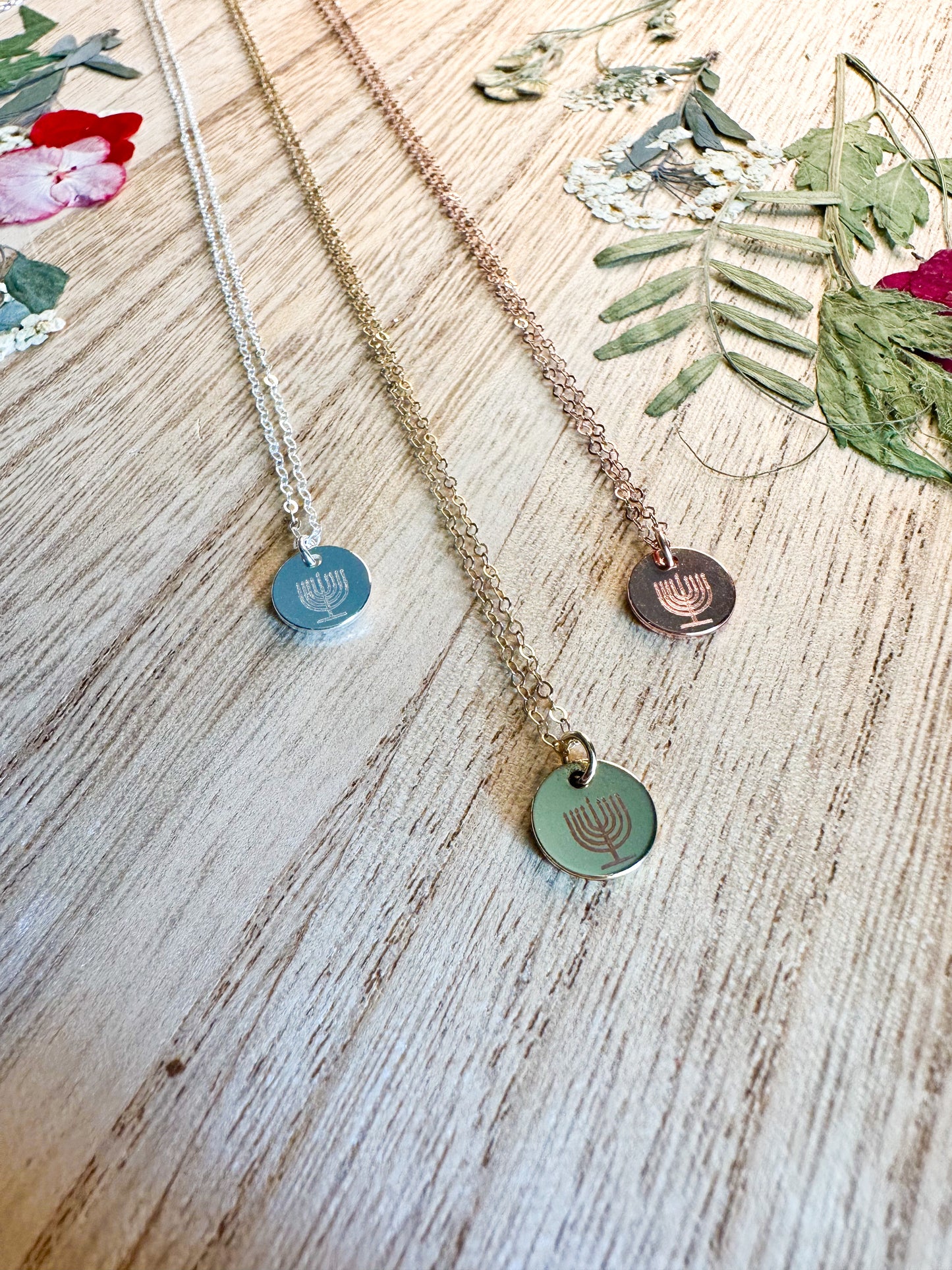Hanukkah necklace silver