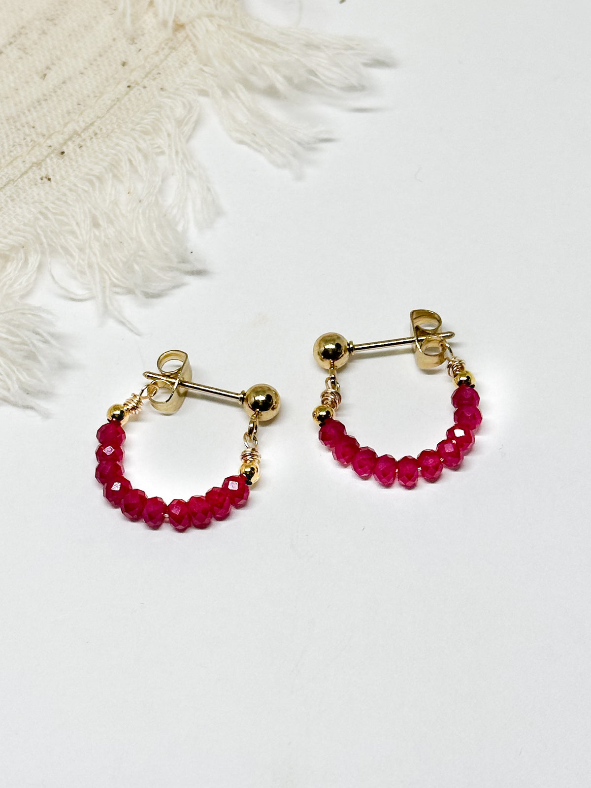 Birthstone hoop earrings