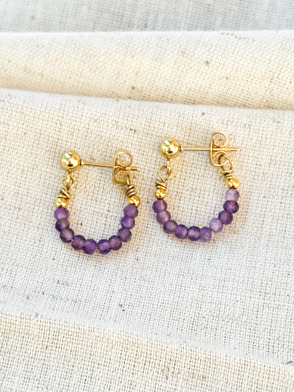 Birthstone hoop earrings