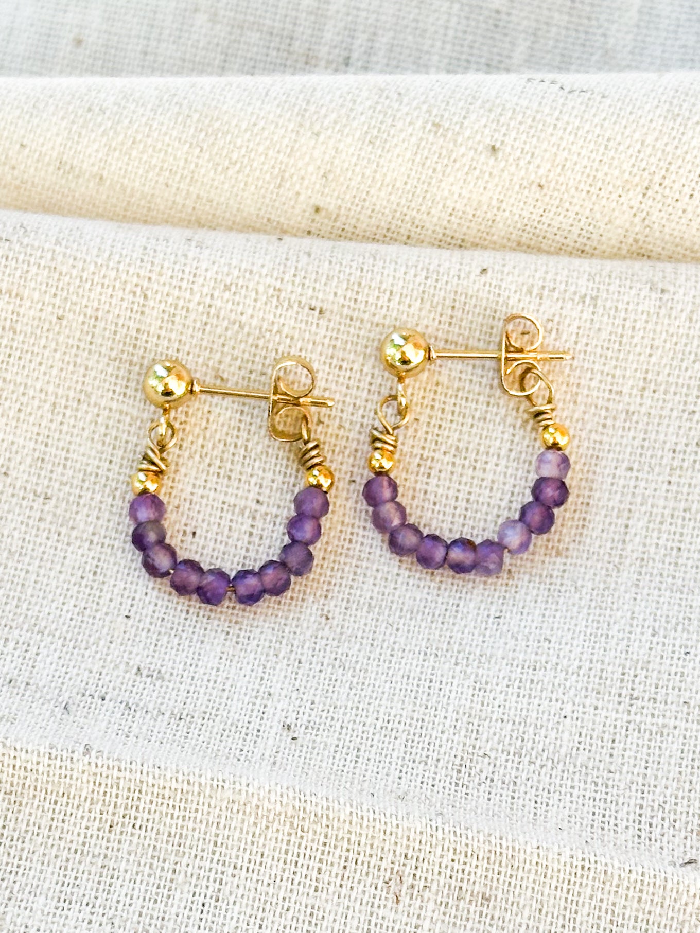 Birthstone hoop earrings