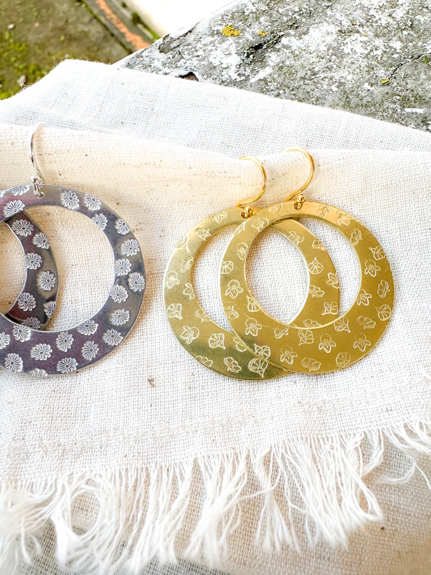Family birth flower statement earrings