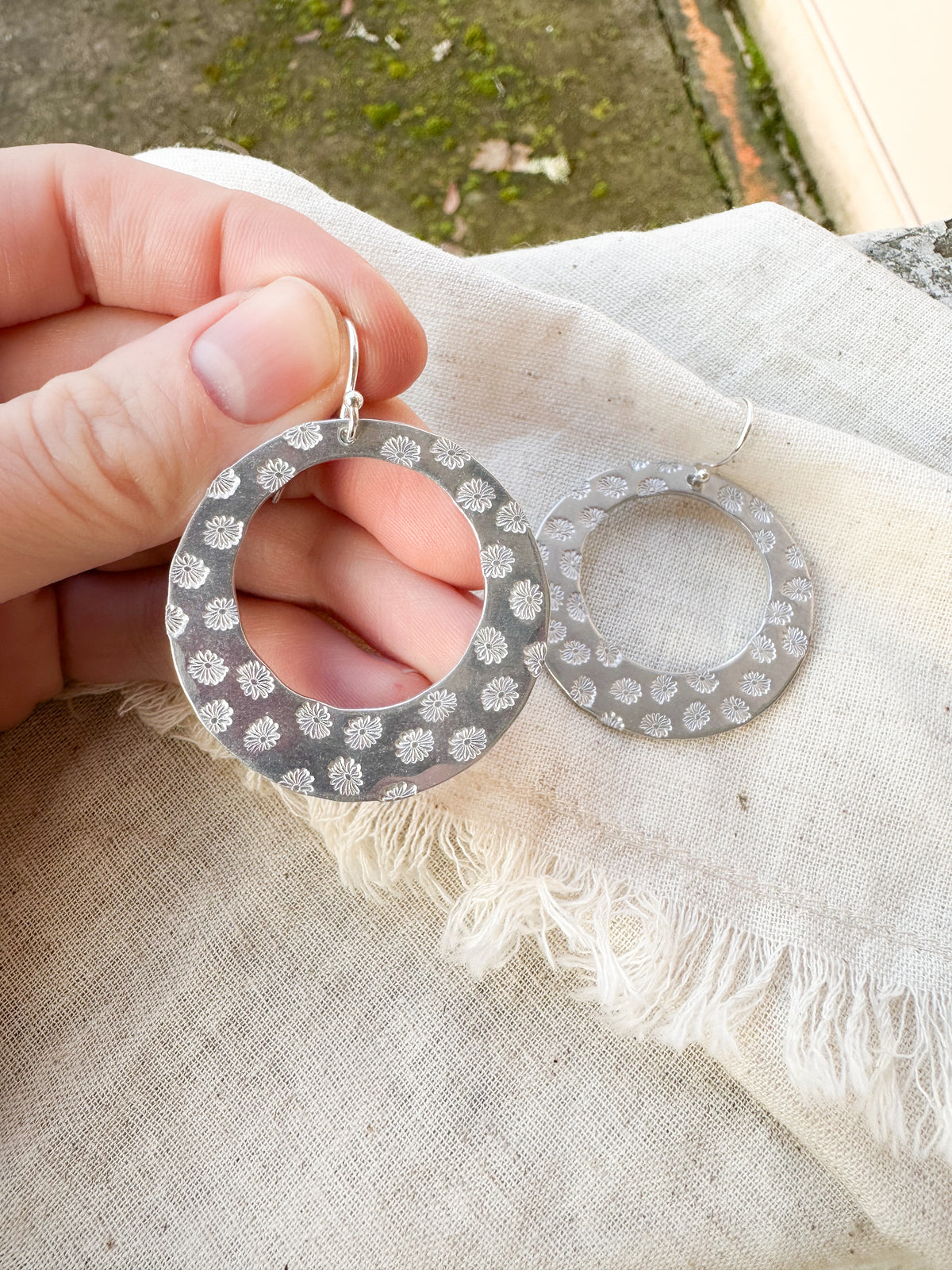 Family birth flower statement earrings