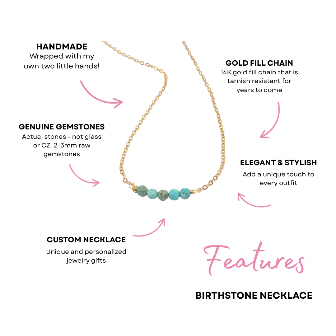 July birthstone necklace in gold or silver - Ruby