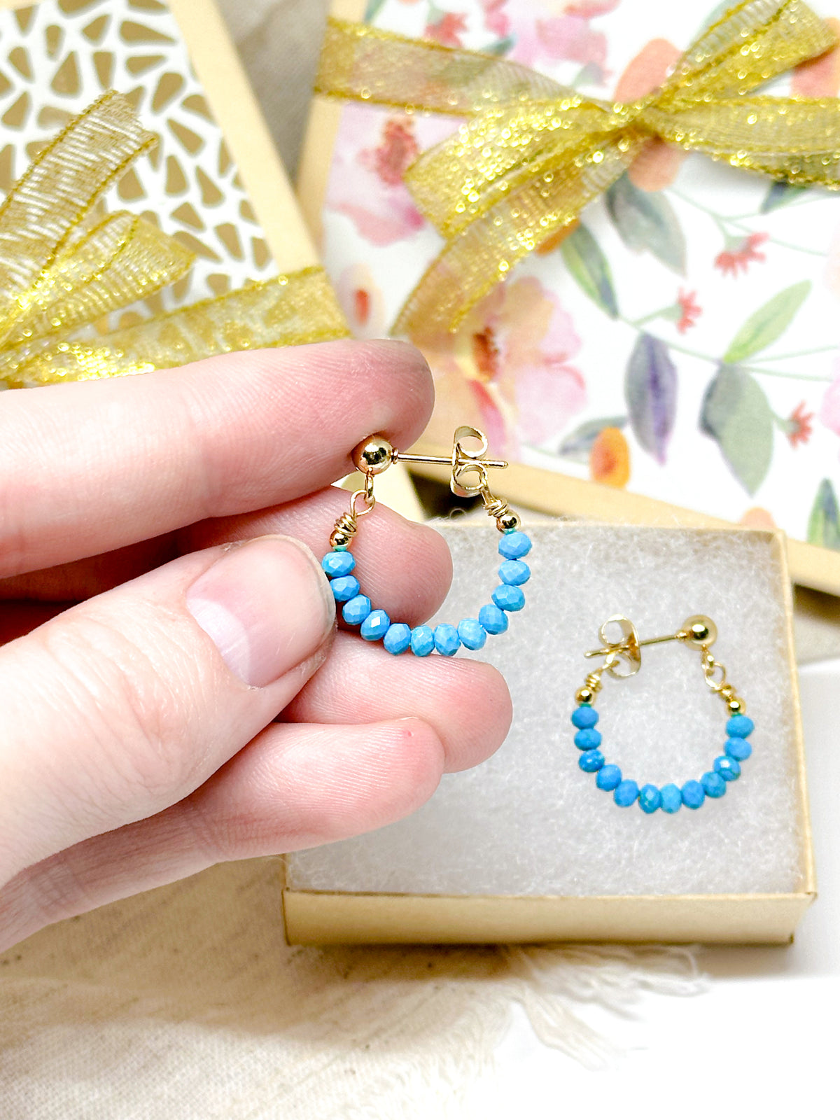Birthstone hoop earrings
